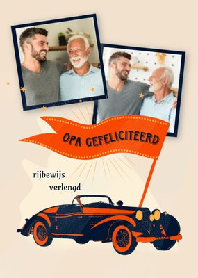 Greetz | Geslaagd kaart | auto | foto | opa