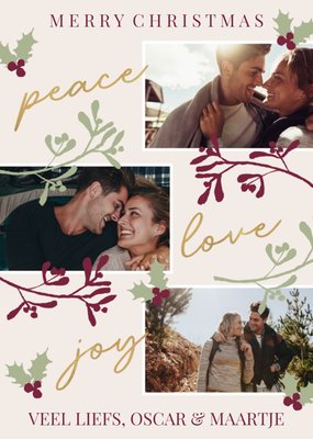 Greetz | Kerstkaart | Peace, love and joy