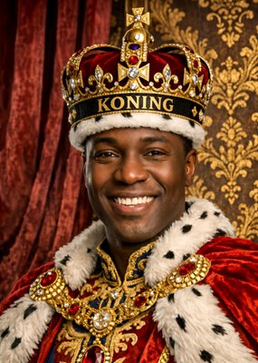 Koning Portret Gezichtswissel Foto Uploadkaart