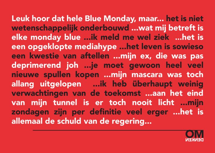 Omdenken | Sterktekaart | Blue Monday