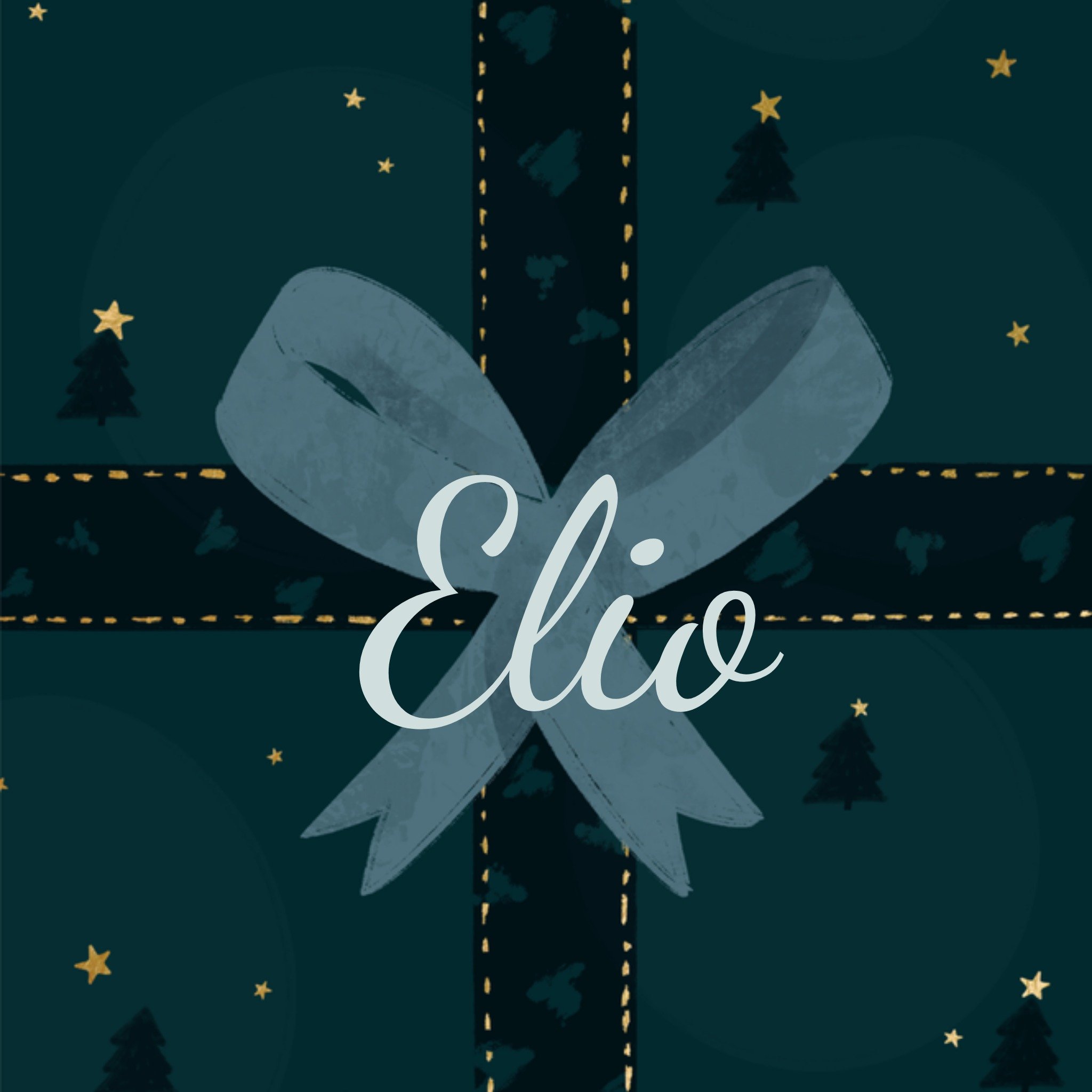 Greetz Kerstkaart Met naam Vierkant