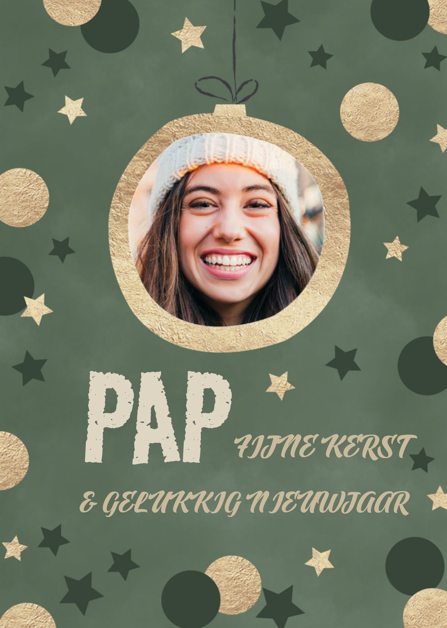 Tsjip Kerst Papa Foto Standard Card
