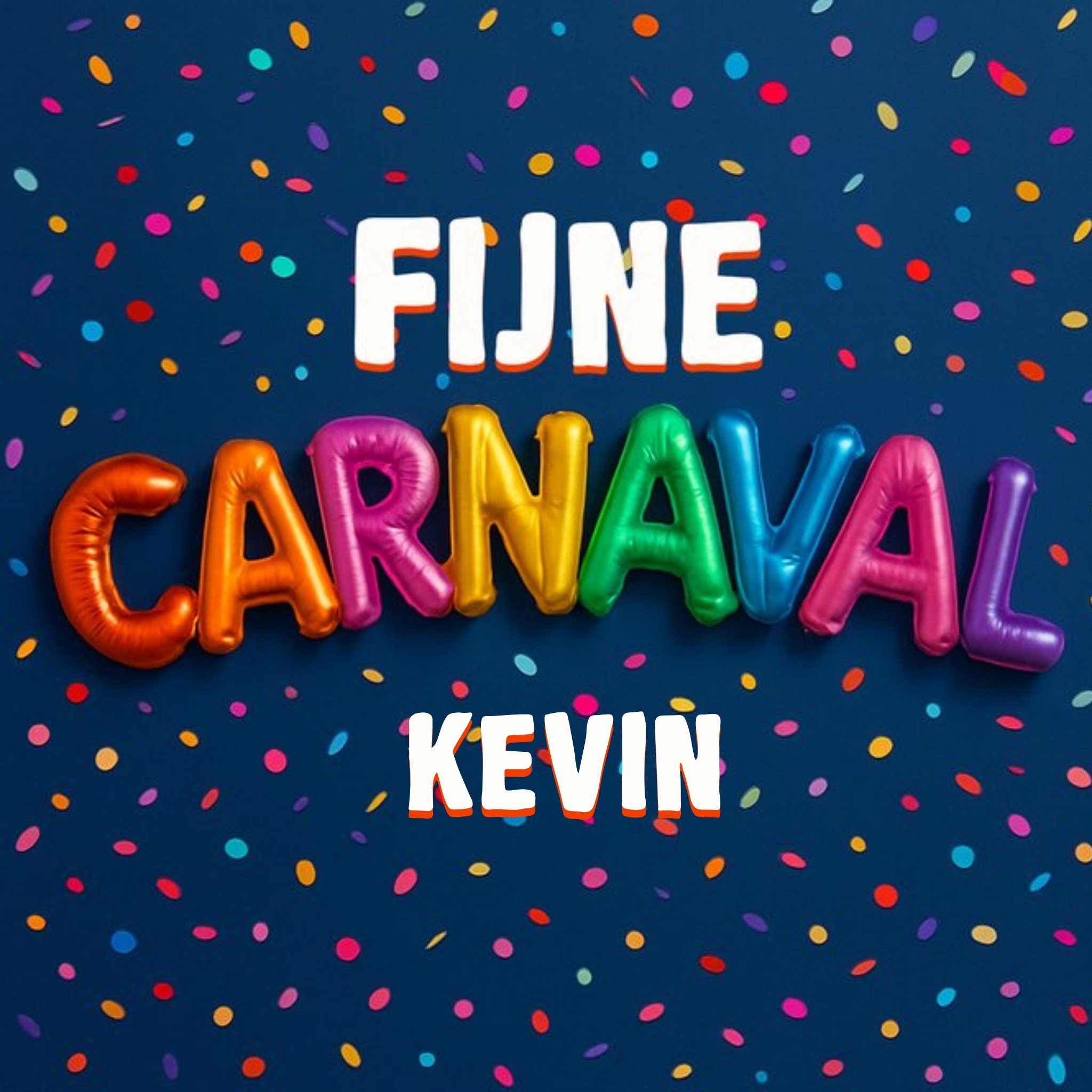 Carnaval kaart Fijne Carnaval Vierkante Kaart Greetz