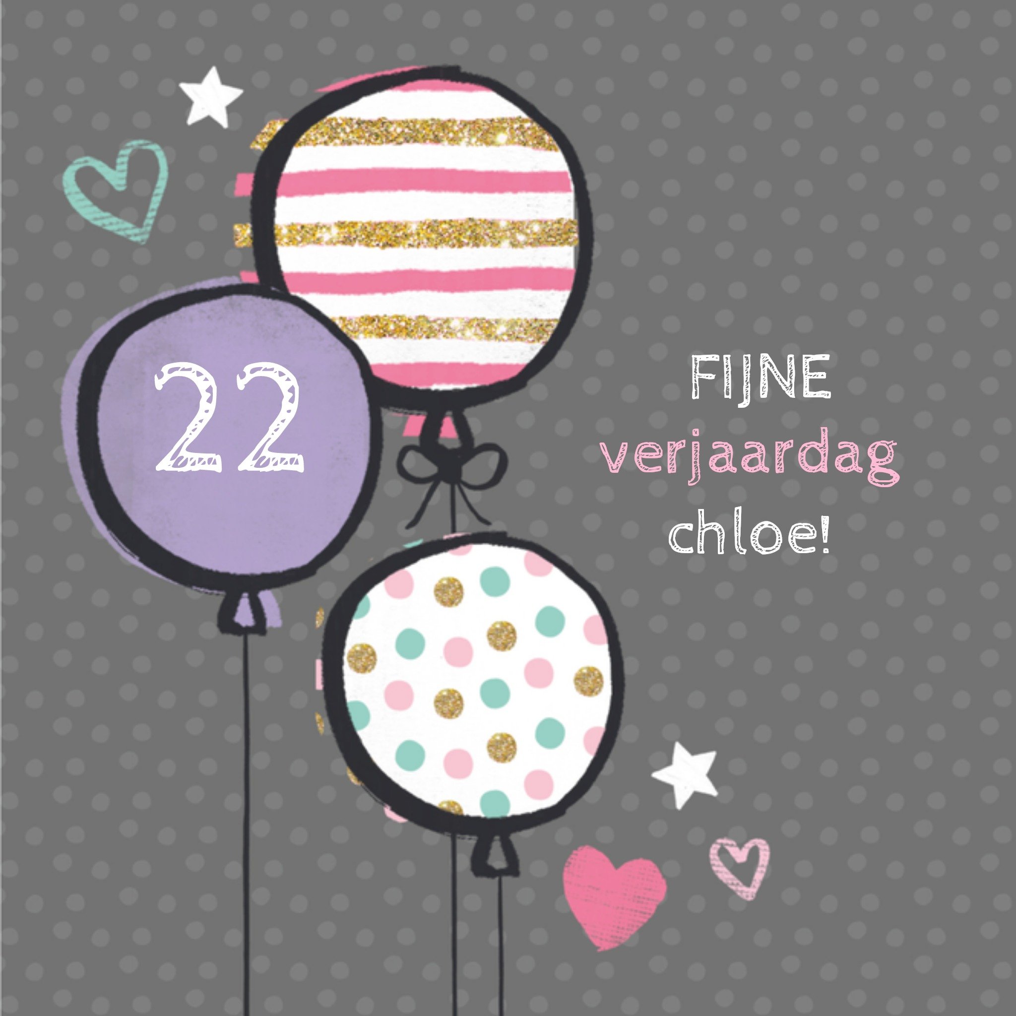 Greetz Verjaardag Ballon Vrouw Vierkant