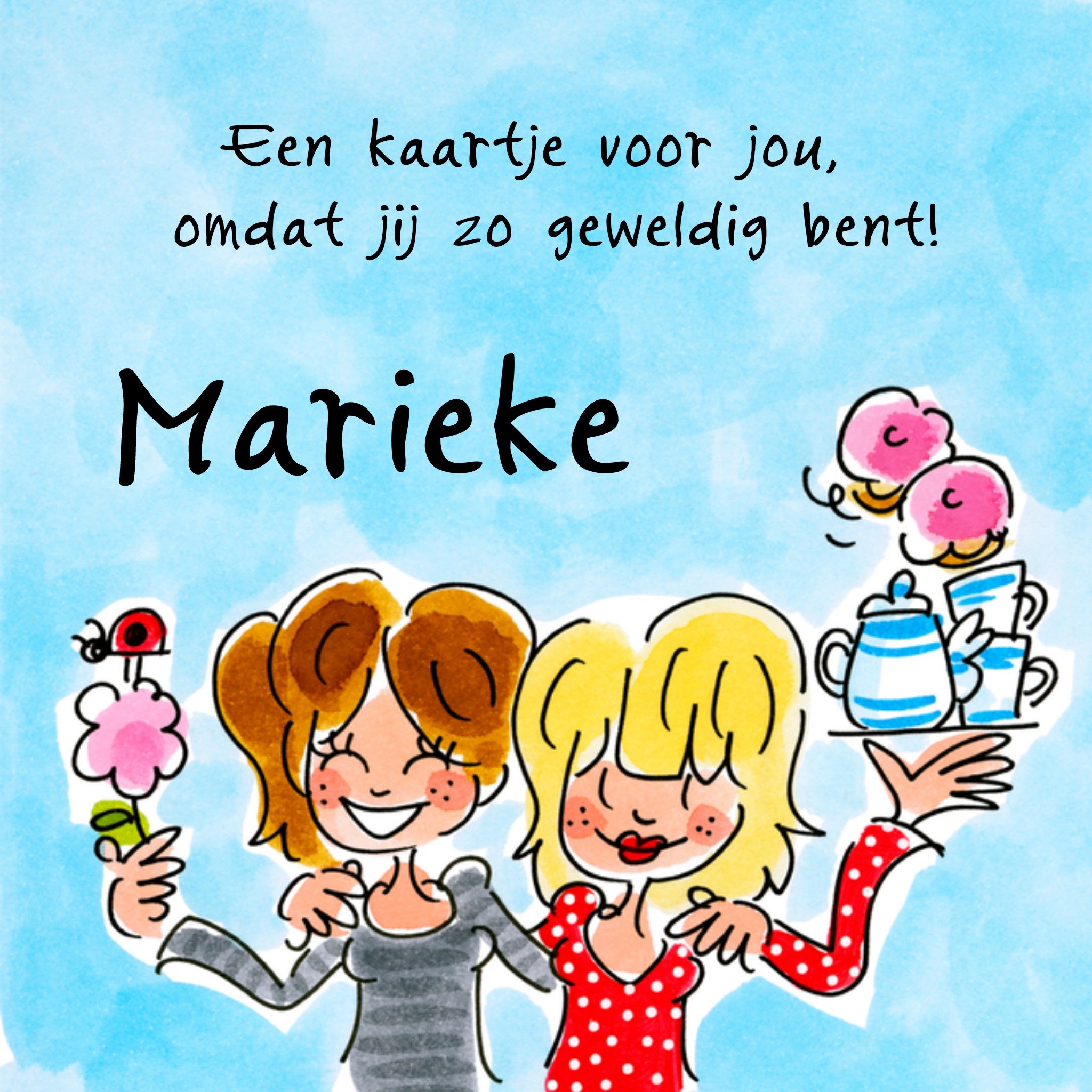 Vriendschapskaart met naam Vierkante Kaart Blond Amsterdam