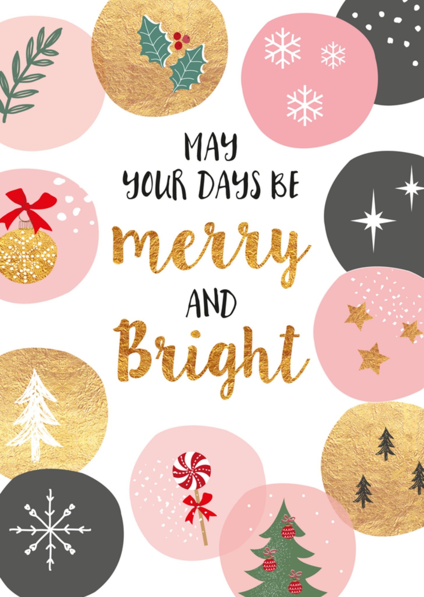 Kerstkaart merry and bright Tsjip