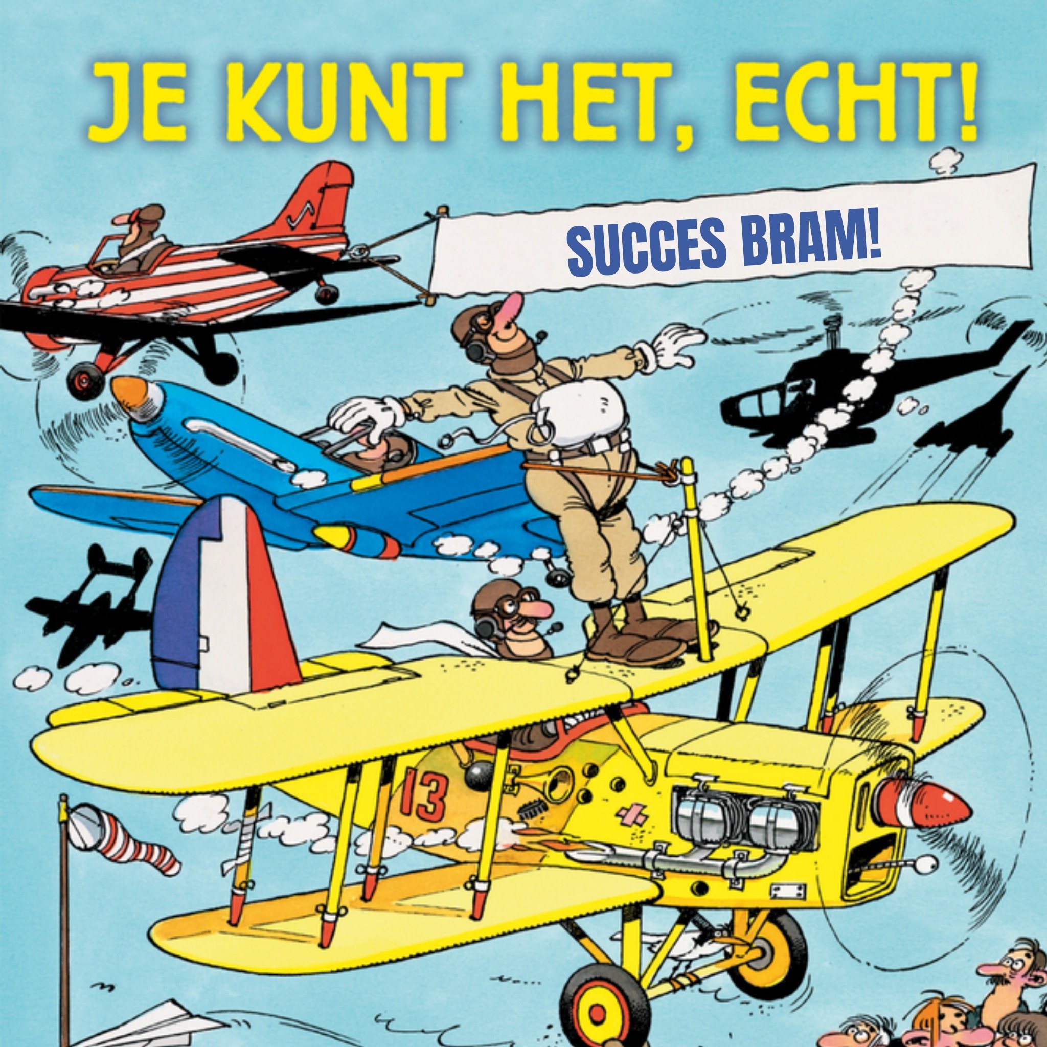 Succeskaart Zoon Je kunt het, echt! Vierkante Kaart Jan van Haasteren