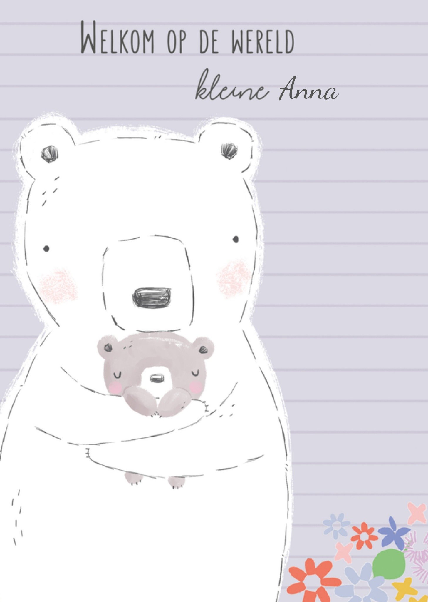 Geboortekaart met naam Kaart Pigment