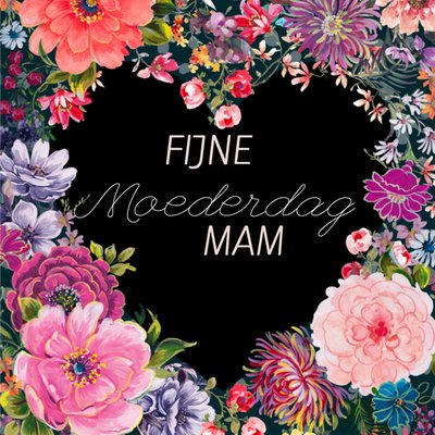 Geïllustreerde Bloemen Voor Mam Moederdag Kaart