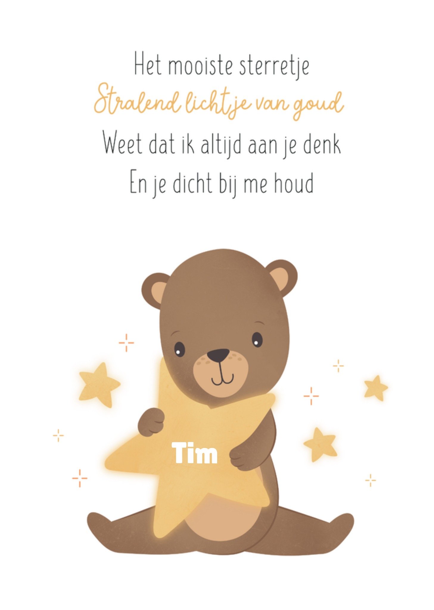 Condoleancekaart Sterretje Kaart Kleine Vlindervoetjes