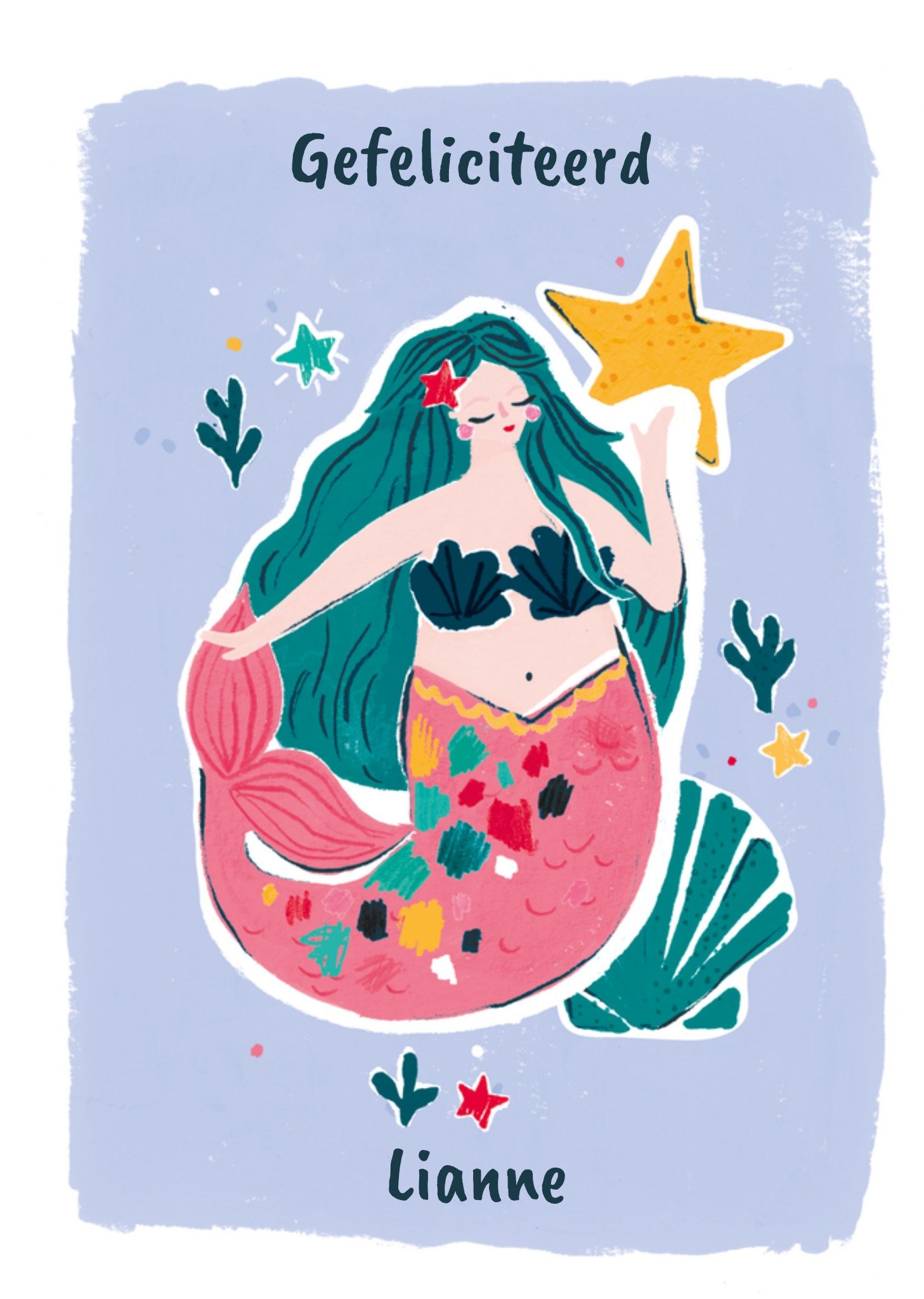 HotchPotch Verjaardagskaart meermin naam Kaart Hotchpotch