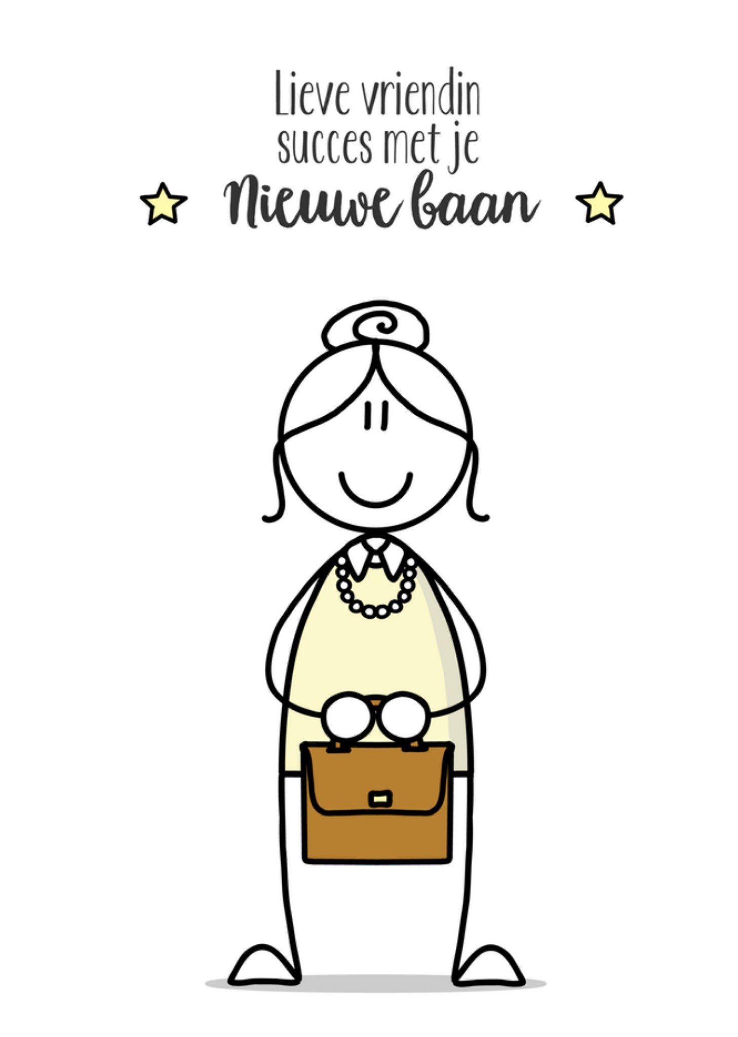 Nieuwe baan kaart lieve vriendin Kaart YH Tekent