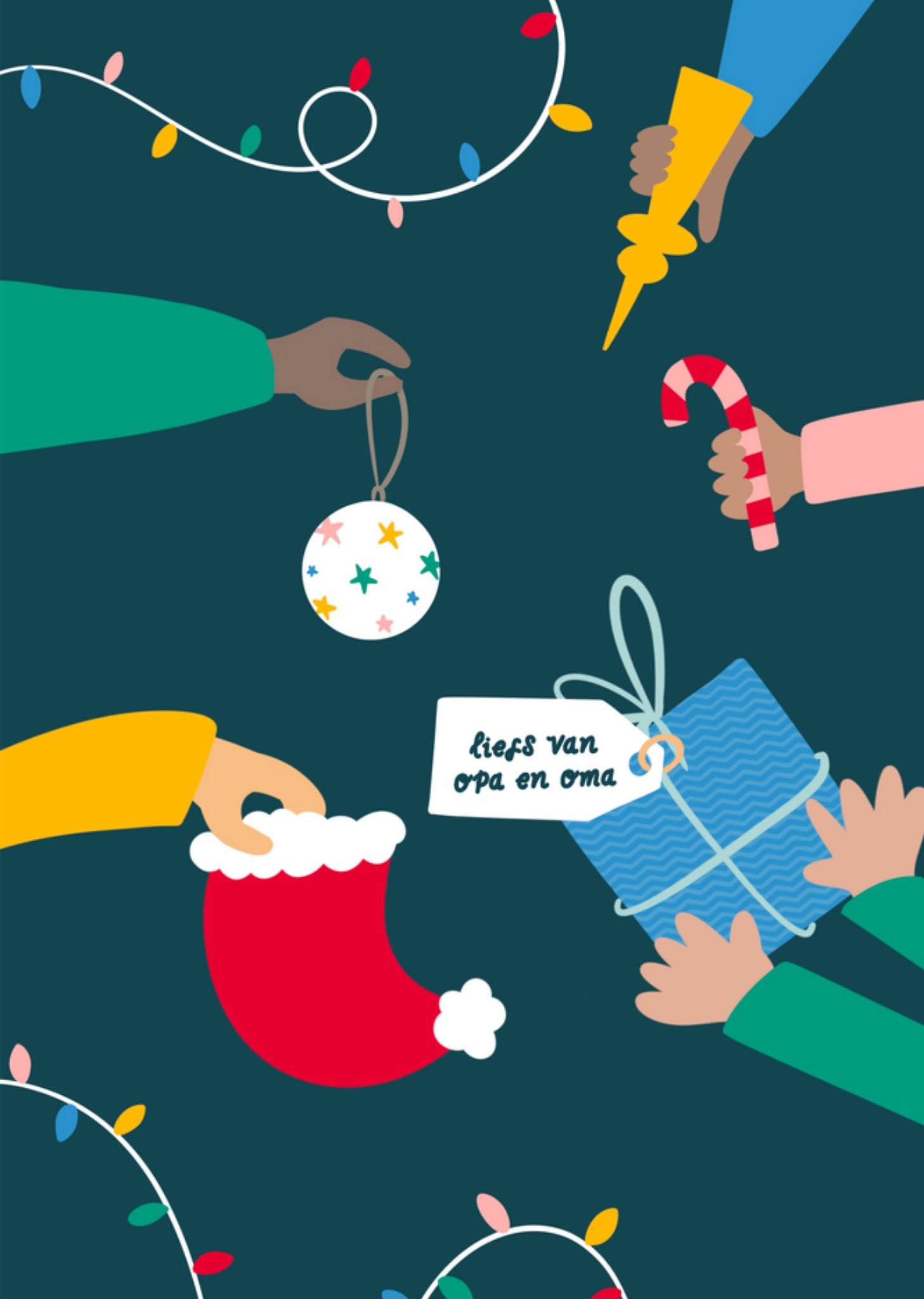 Kerstkaart Liefs van Opa en Oma Greetz