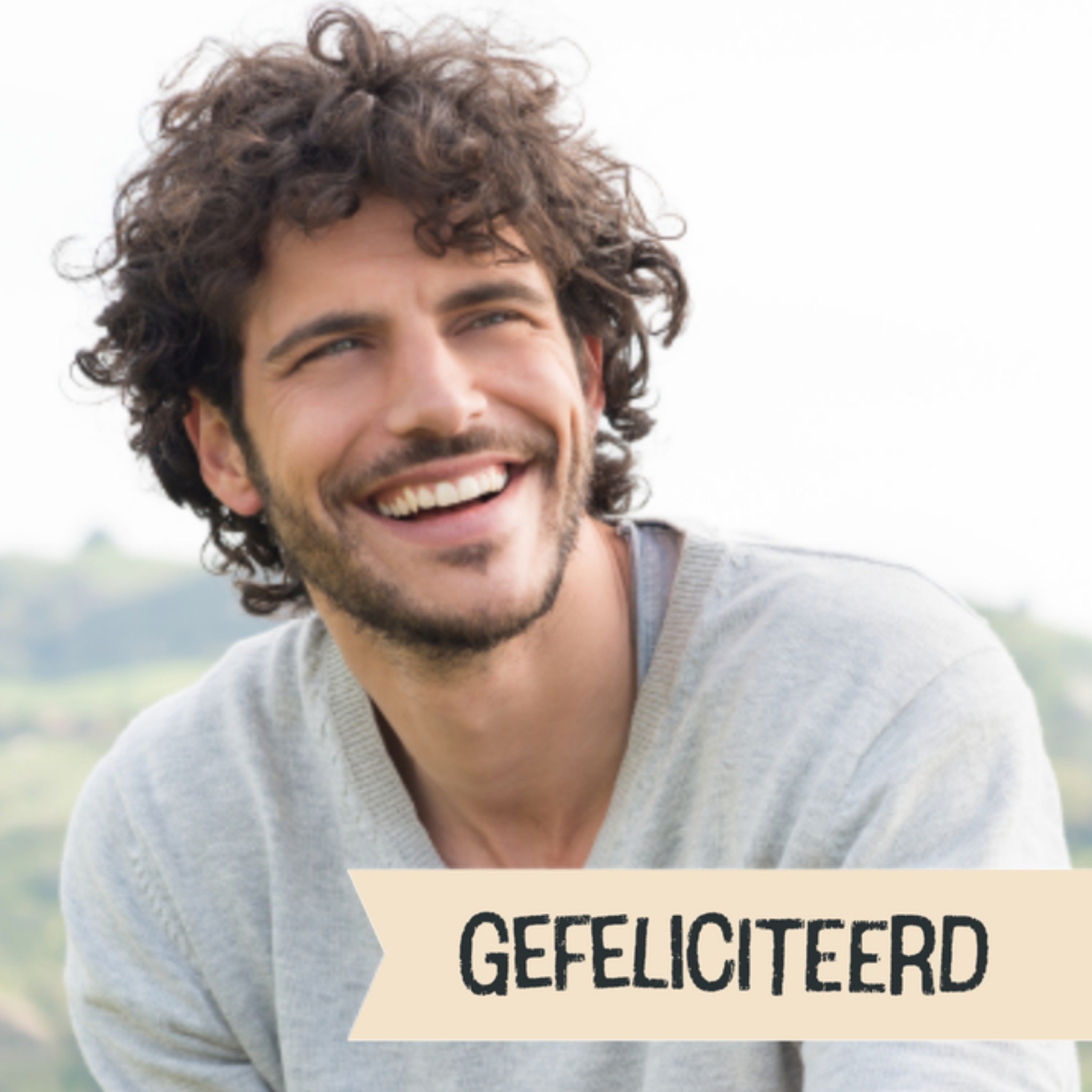 Greetz Verjaardagskaart Foto Man Vierkant