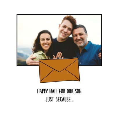 Vrolijke Post Voor Onze Zoon Zomaar Foto Upload Envelop Kaart