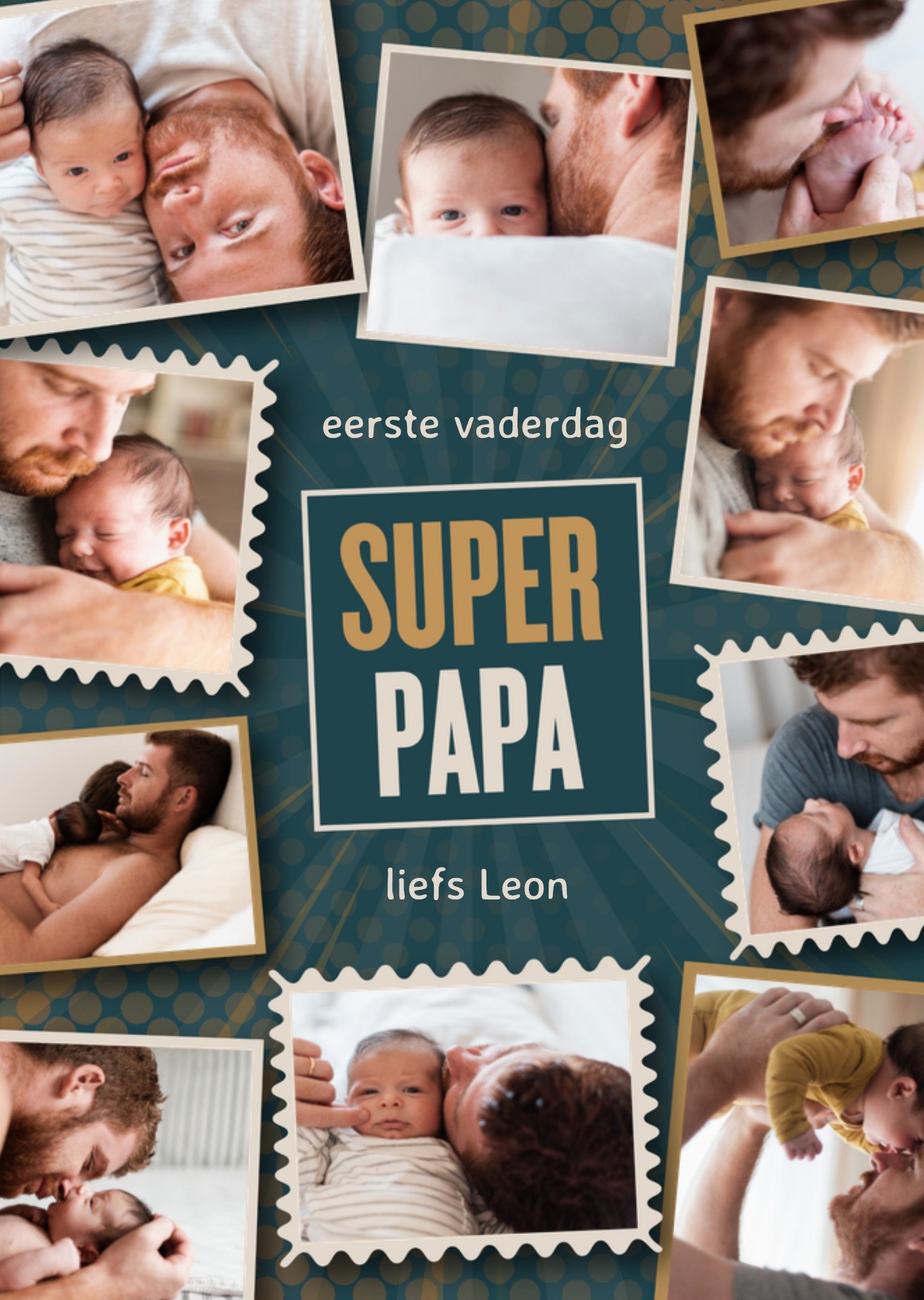 Vaderdagkaart Super Papa Fotokaart aanpasbare tekst Kaart Papercute