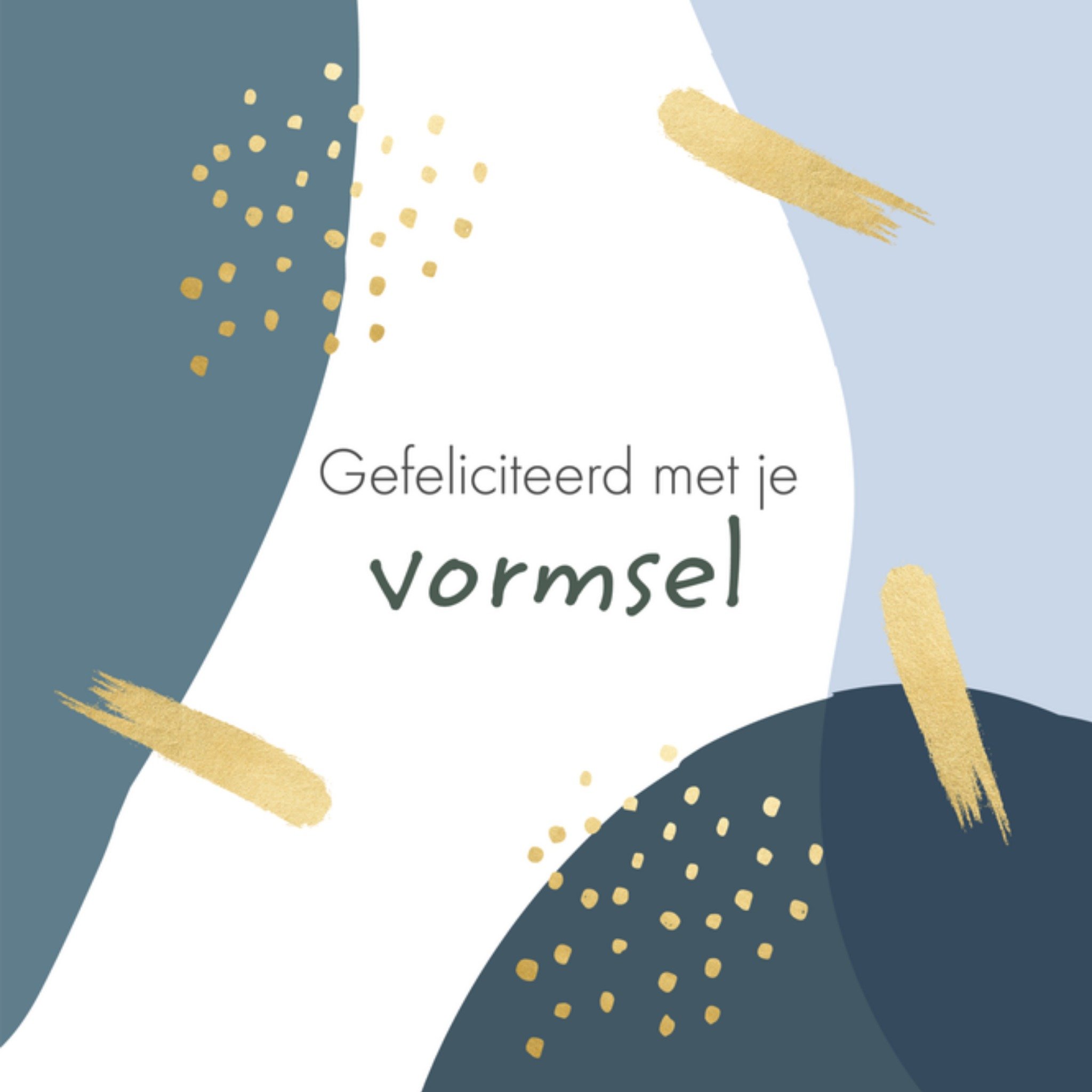 Greetz Vormsel kaart blauw Vierkant