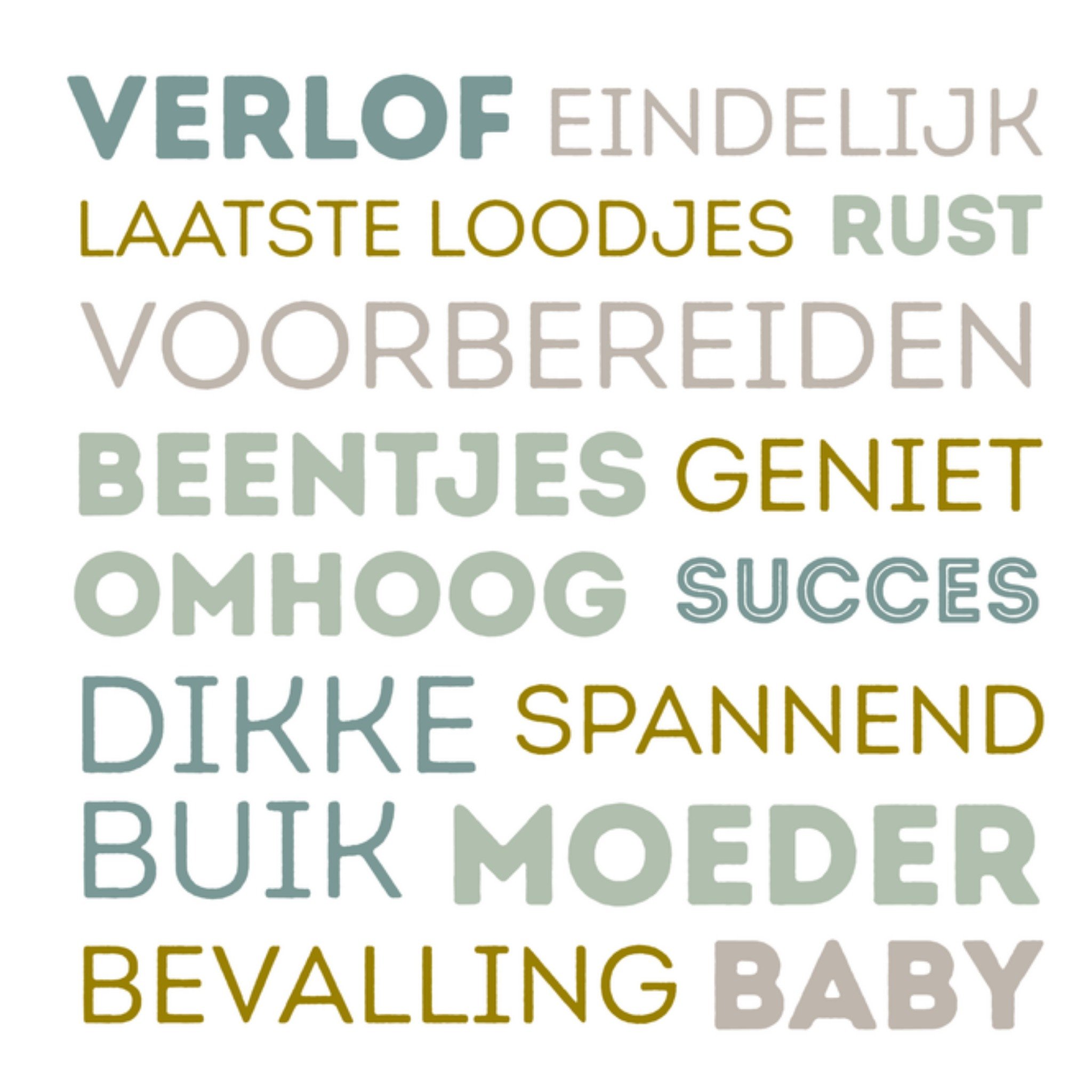 Greetz Zwangerschapskaart tekst Vierkant