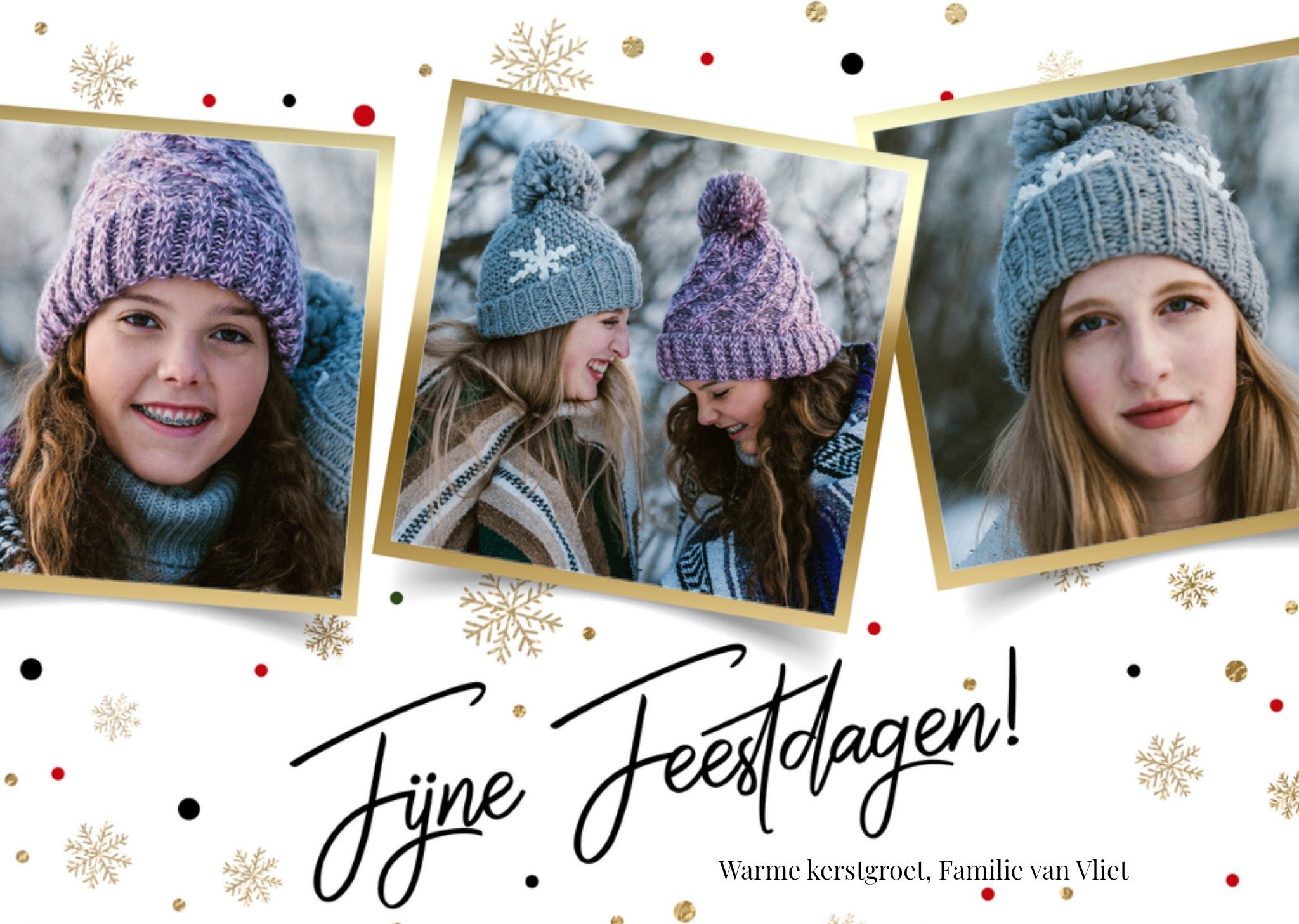 Kerstkaart fotokaart met naam Luckz