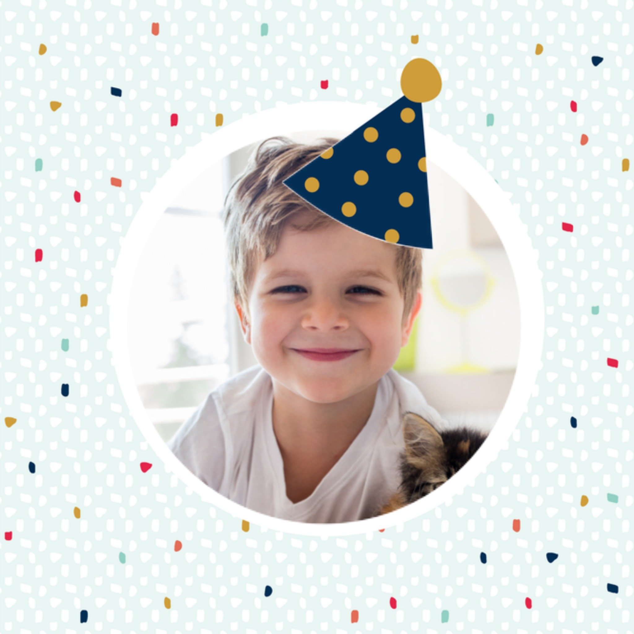 Greetz Verjaardagskaart Confetti Met foto Vierkant