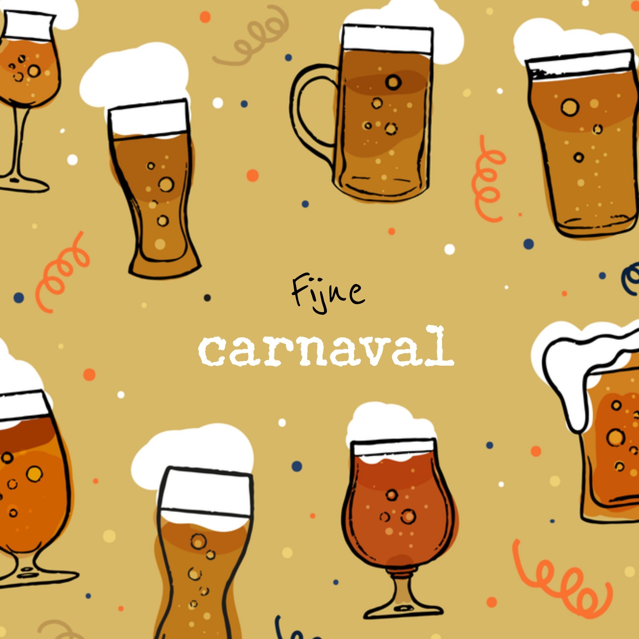 Greetz Carnaval kaart biertjes Vierkant