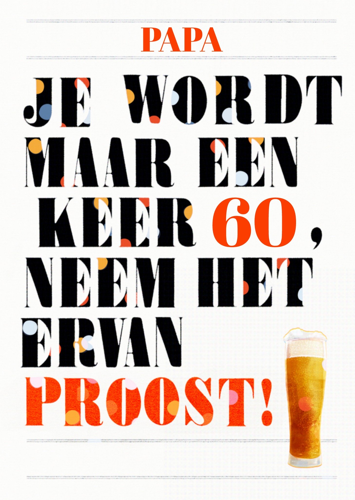 Greetz Verjaardagskaart Proost Papa Aanpasbare tekst Standard Card