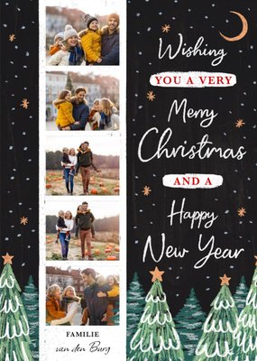 Krijtbord Collage Kerstmis En Nieuwjaar Kaart