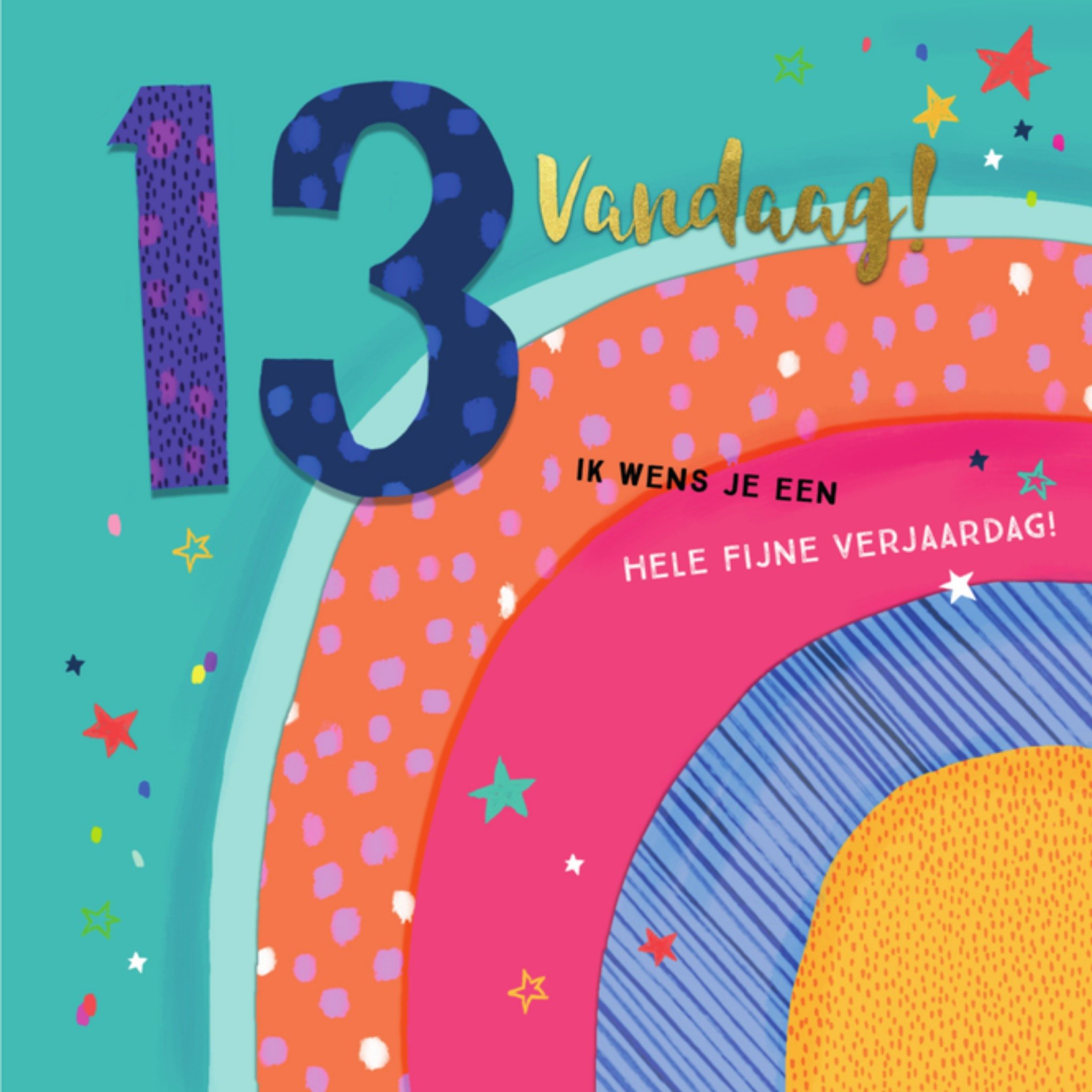 Greetz Verjaardagskaart 13 jaar Vierkant