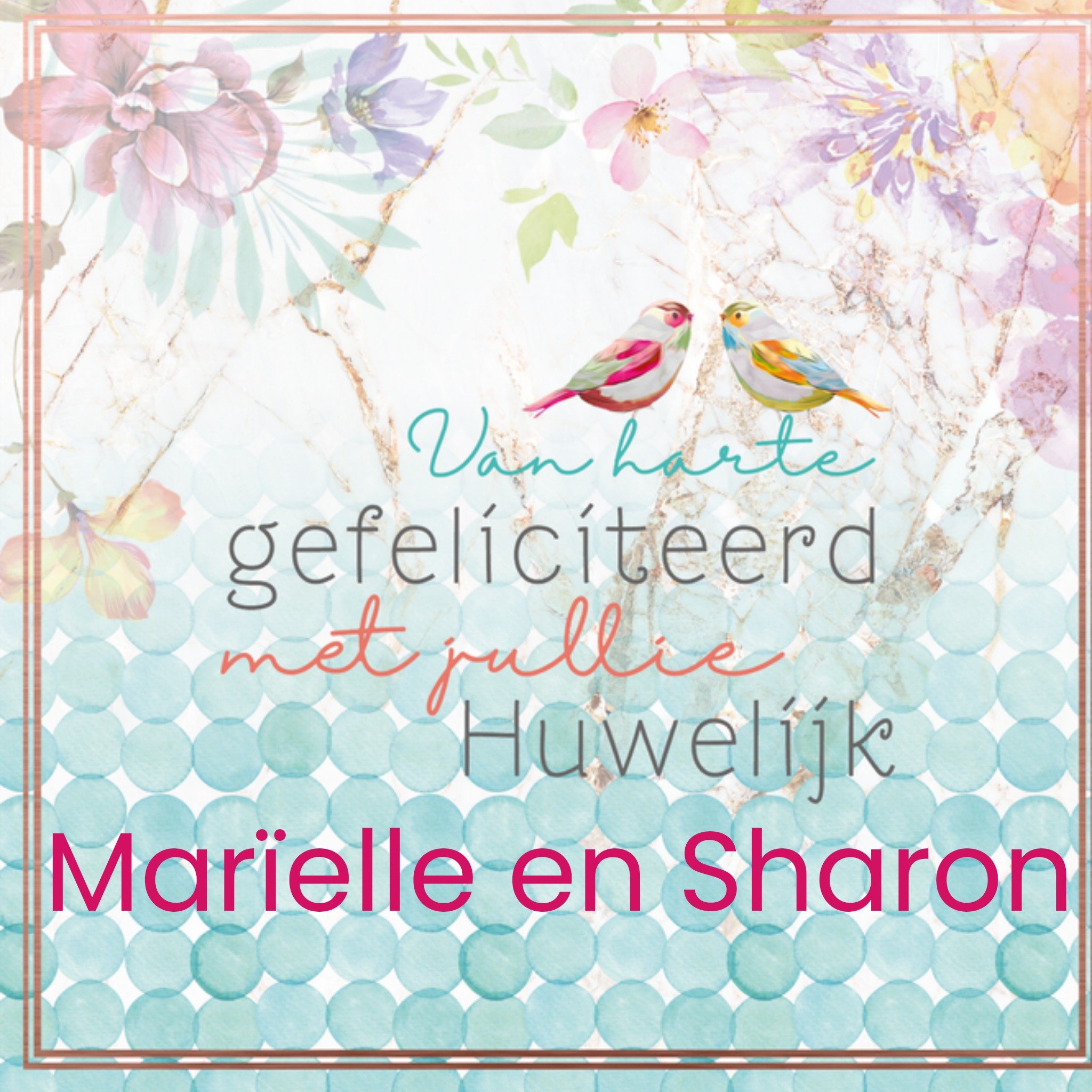 Huwelijkskaart Aquarel Vierkante Kaart Endless Mae