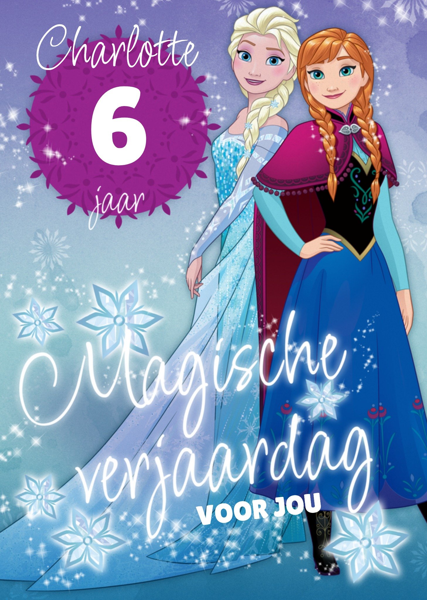 Verjaardagskaart Met naam en leeftijd Kaart Frozen