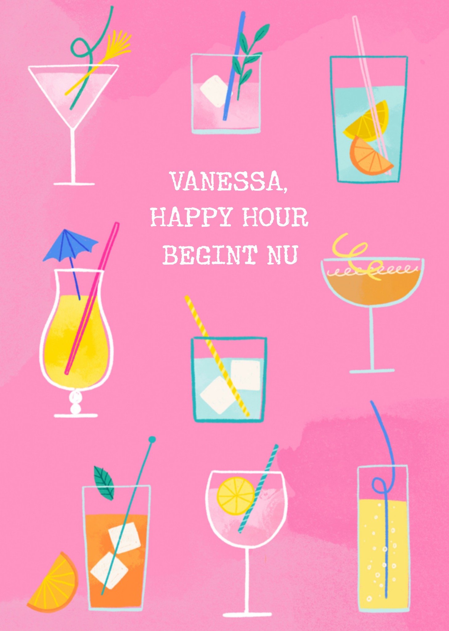 Verjaardag Vrolijk Happy Hour Greetz