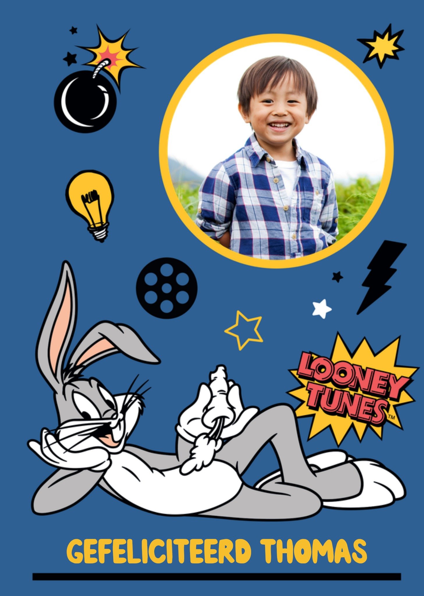 Warner Bros Verjaardagskaart Bugs Bunny Met foto Kaart Looney Tunes