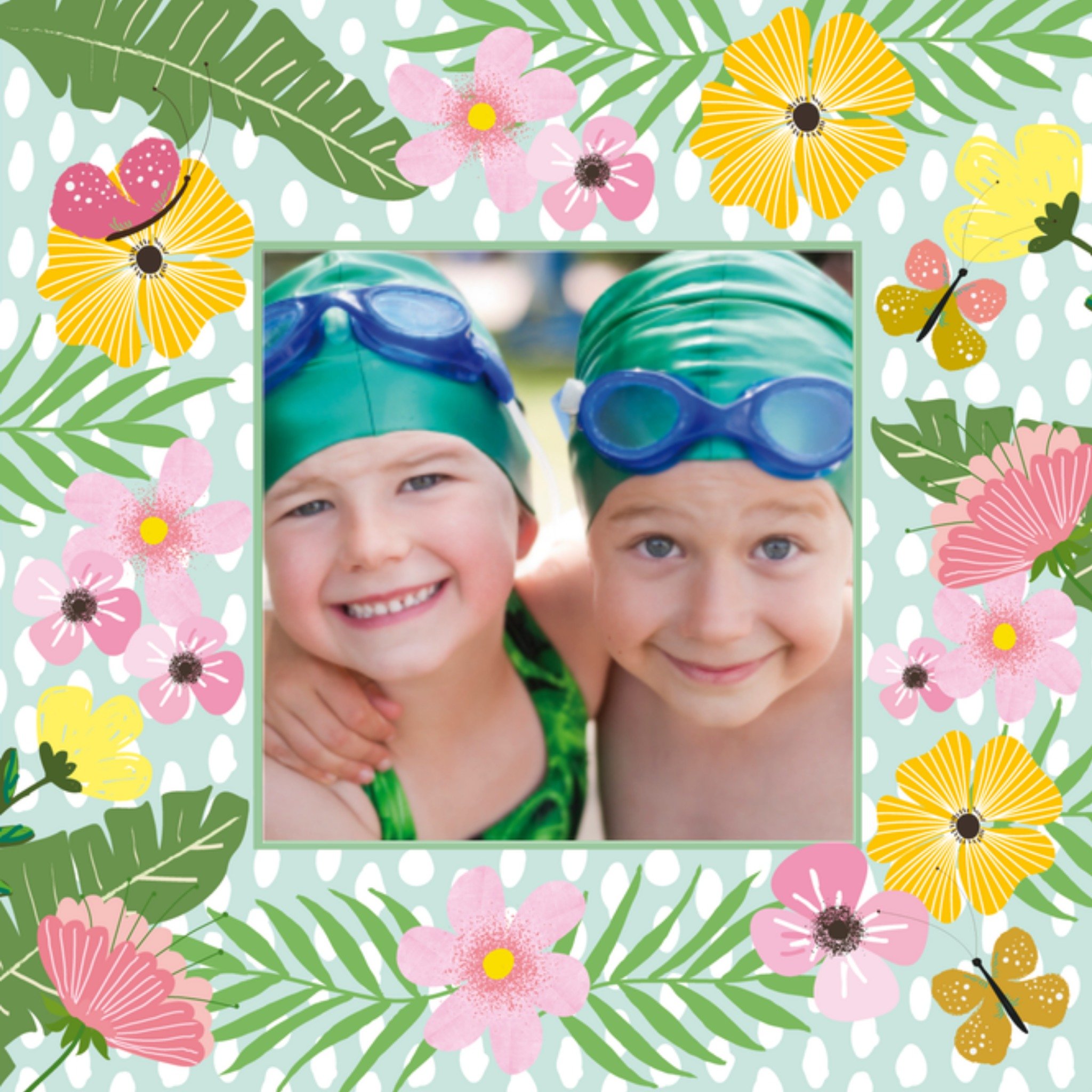 Paaskaart fotokaart bloemen Vierkante Kaart Tsjip