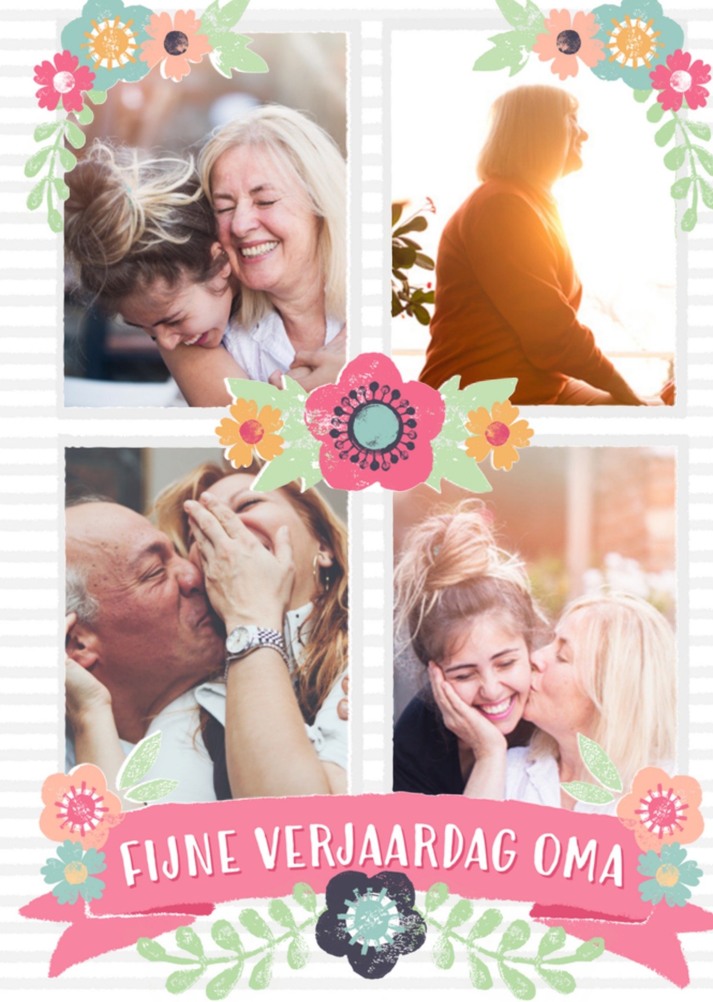 Verjaardagskaart fleurig fotokaart oma Kaart Greetz