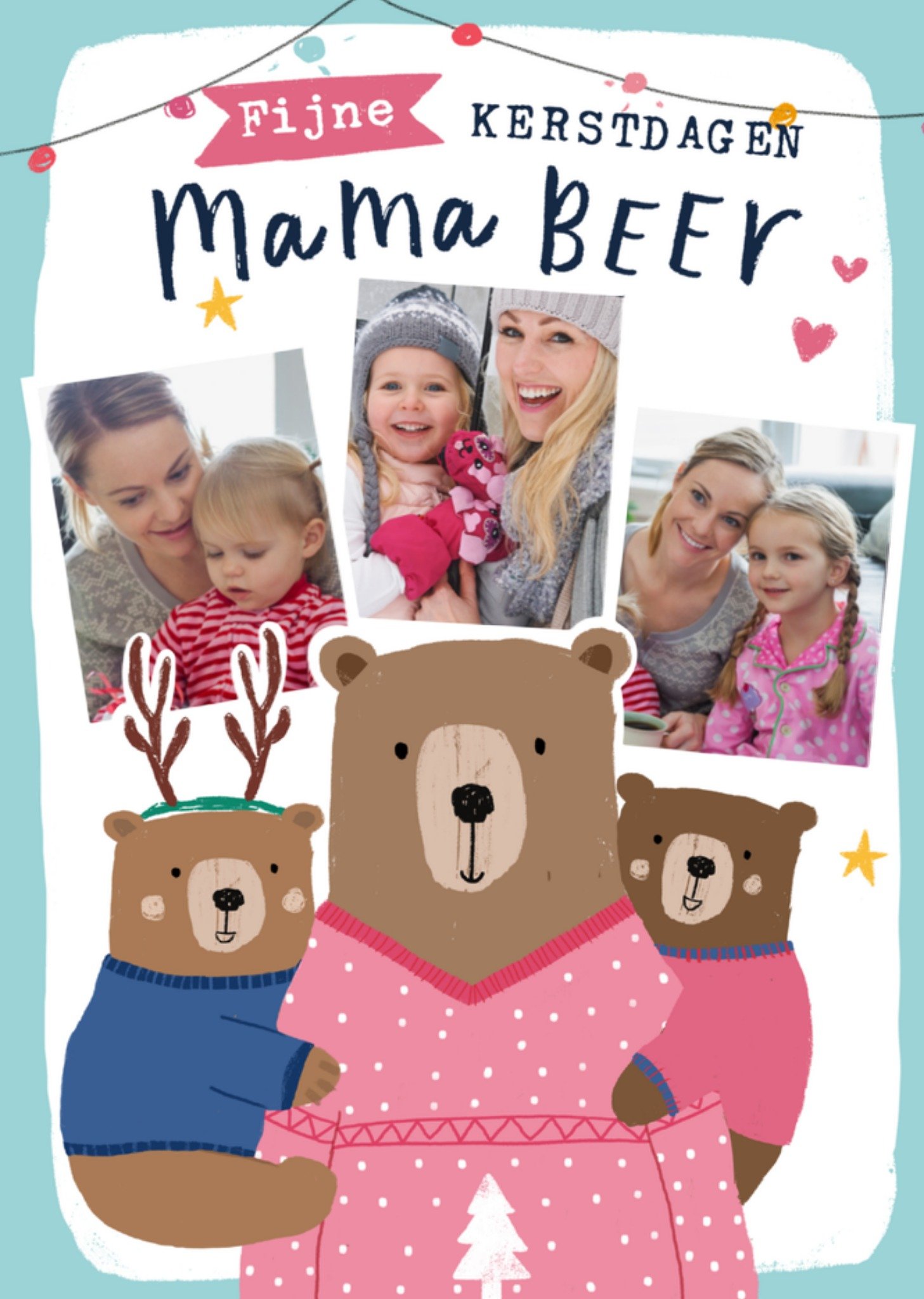 Greetz Kerstkaart fotokaart mama beer Standard Card