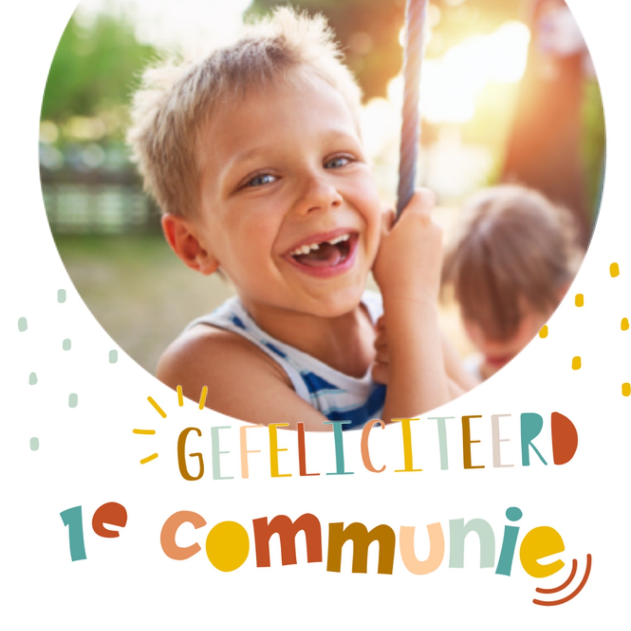 Greetz Communie kaart fotokaart Vierkant