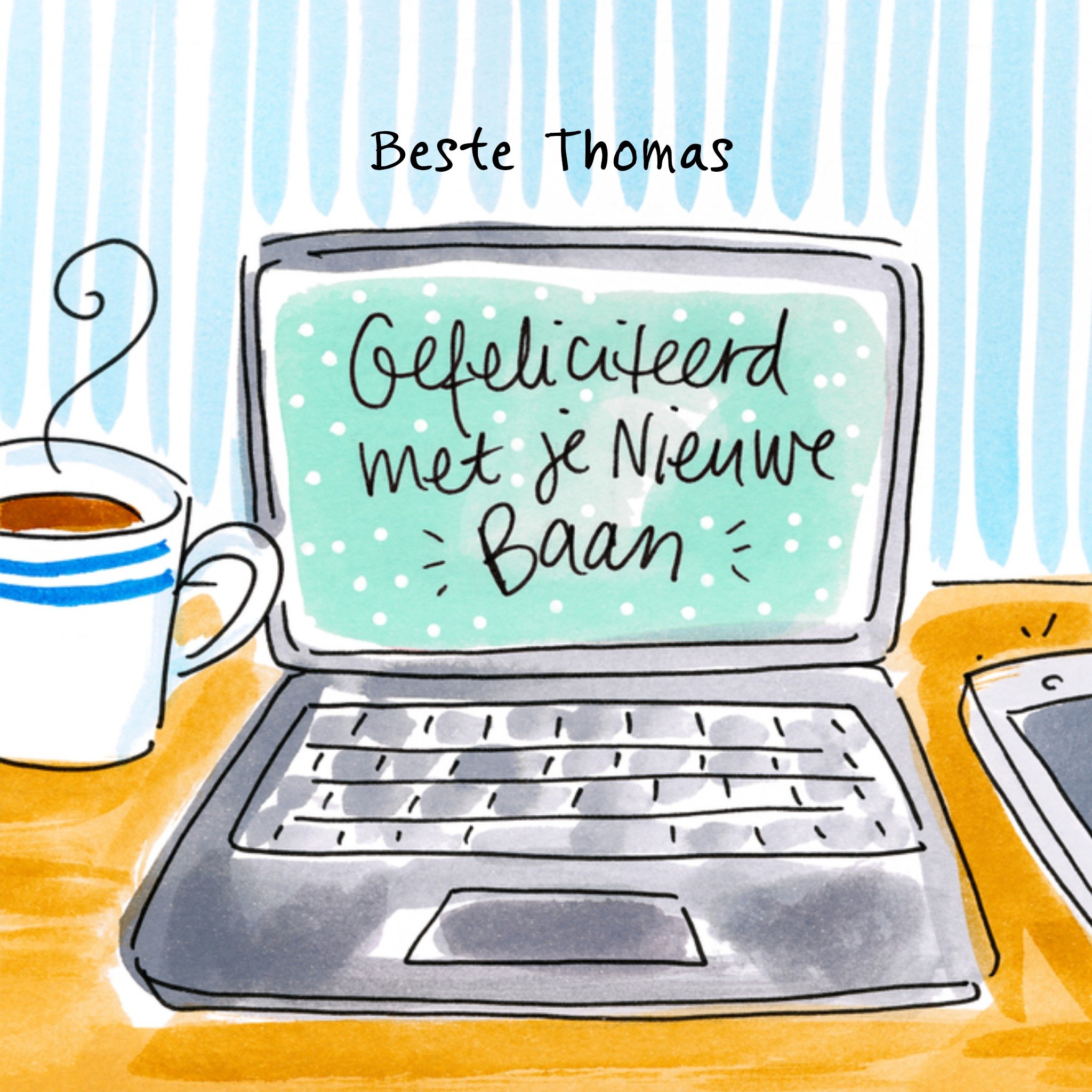 Nieuwe baan kaart computer met naam Vierkante Kaart Blond Amsterdam