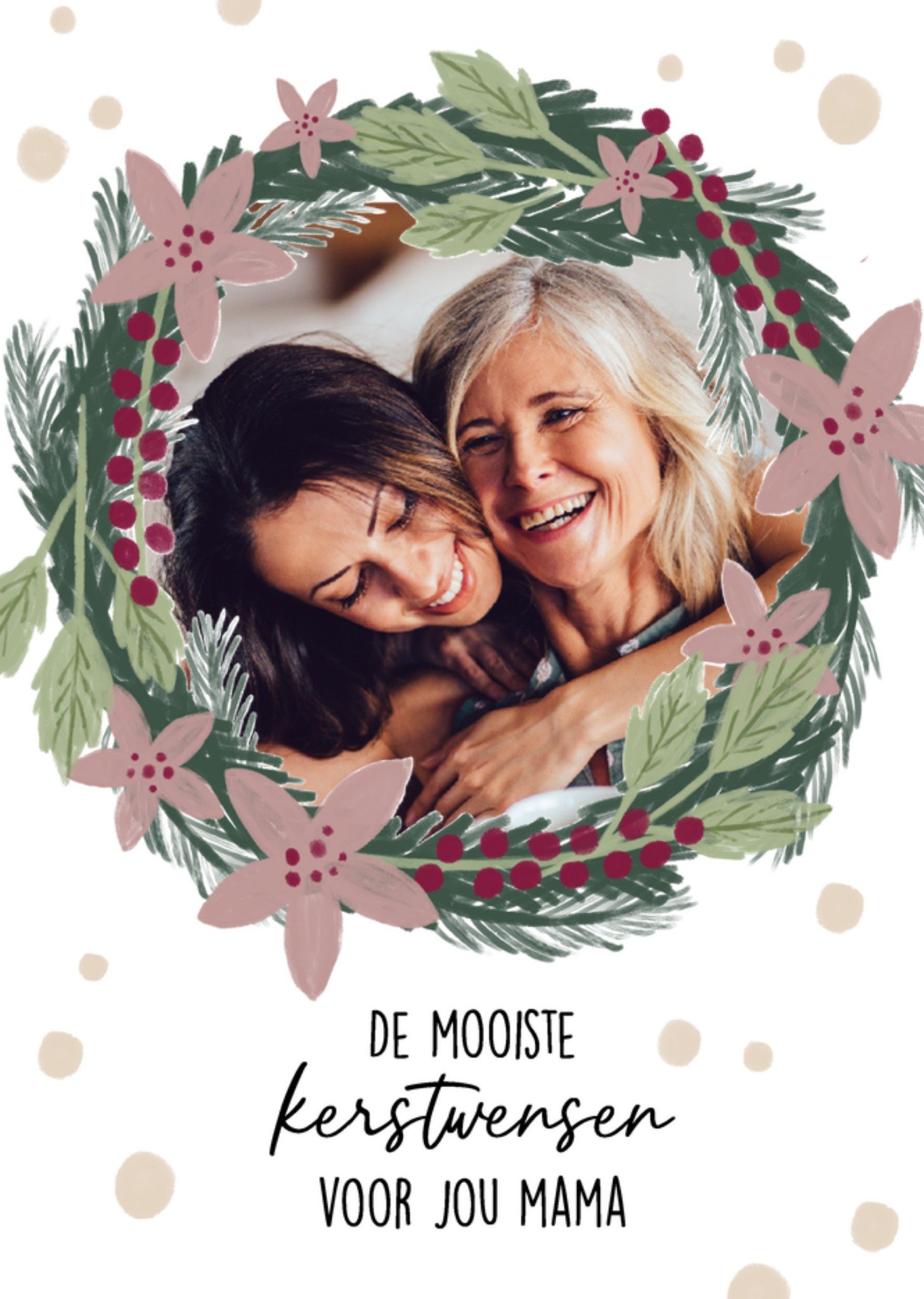 Kerstkaart Krans Mama Greetz