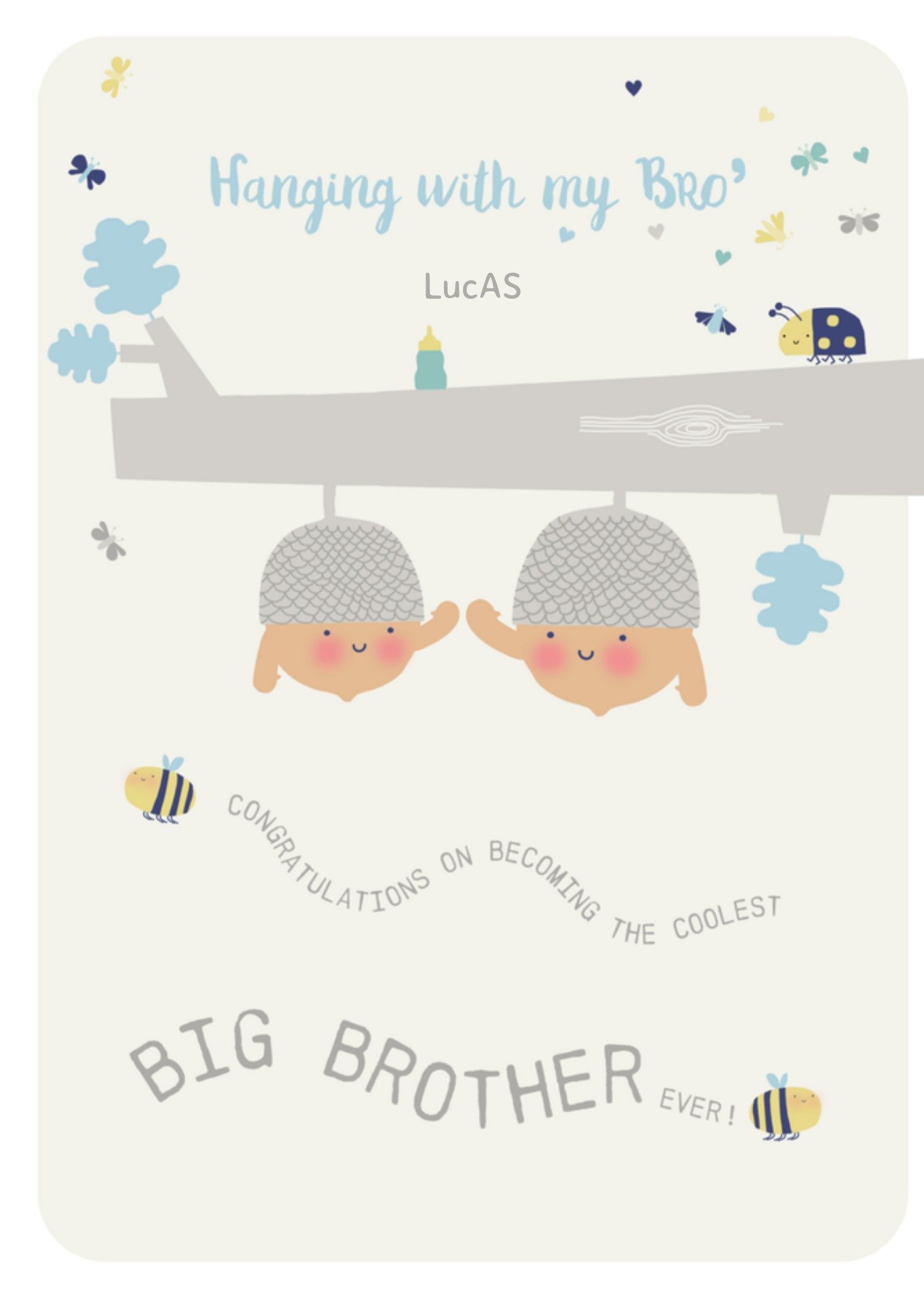The Studio of Mr Mrs Downing Mr Mrs Downing Geboortekaart grote broer Standard Card