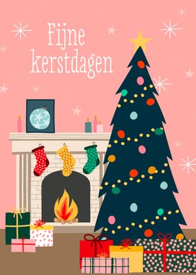 Greetz | Kerst | Vrolijk | Kerstboom | Roze