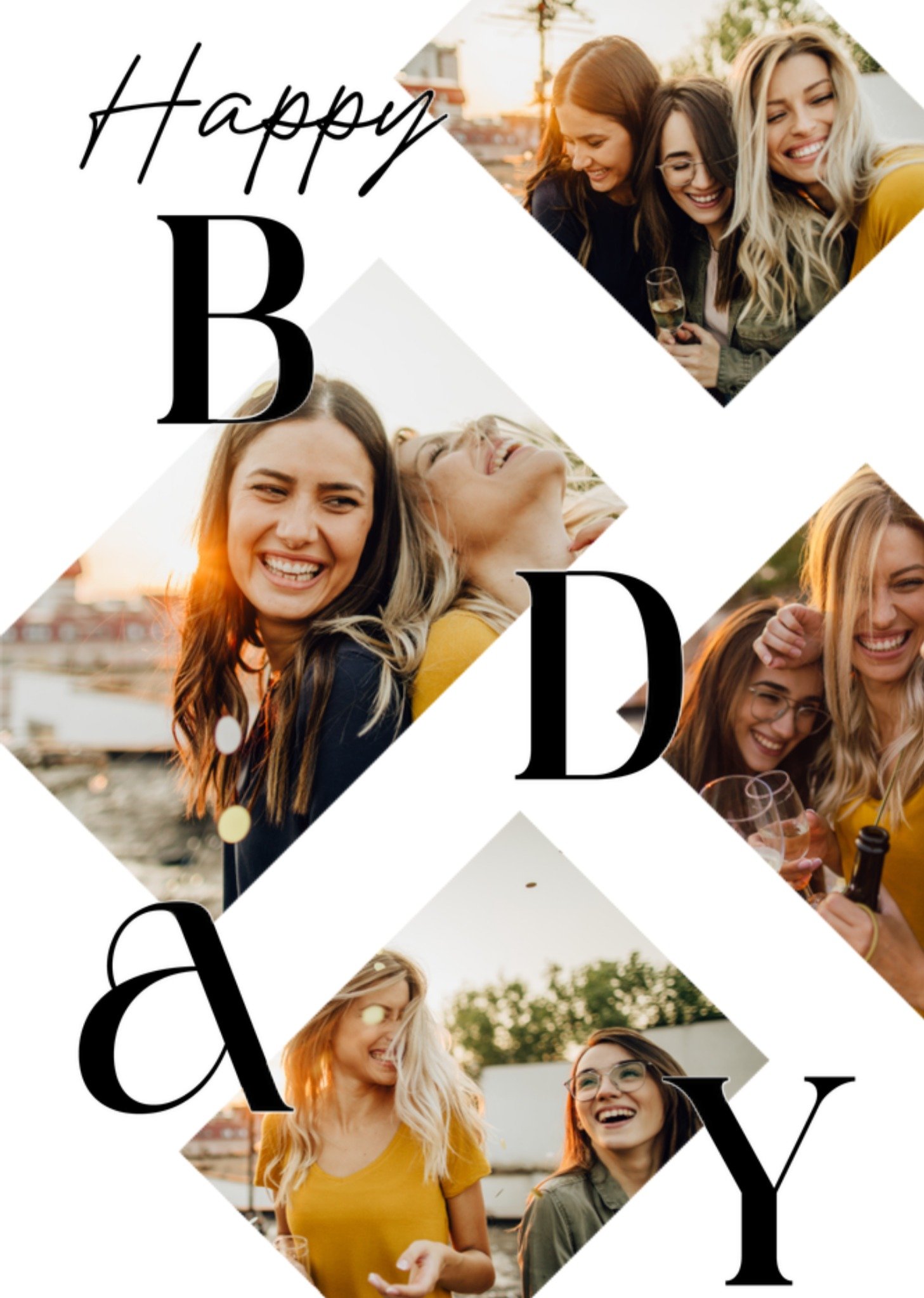 Greetz Verjaardagskaart Met fotos Typografie Standard Card
