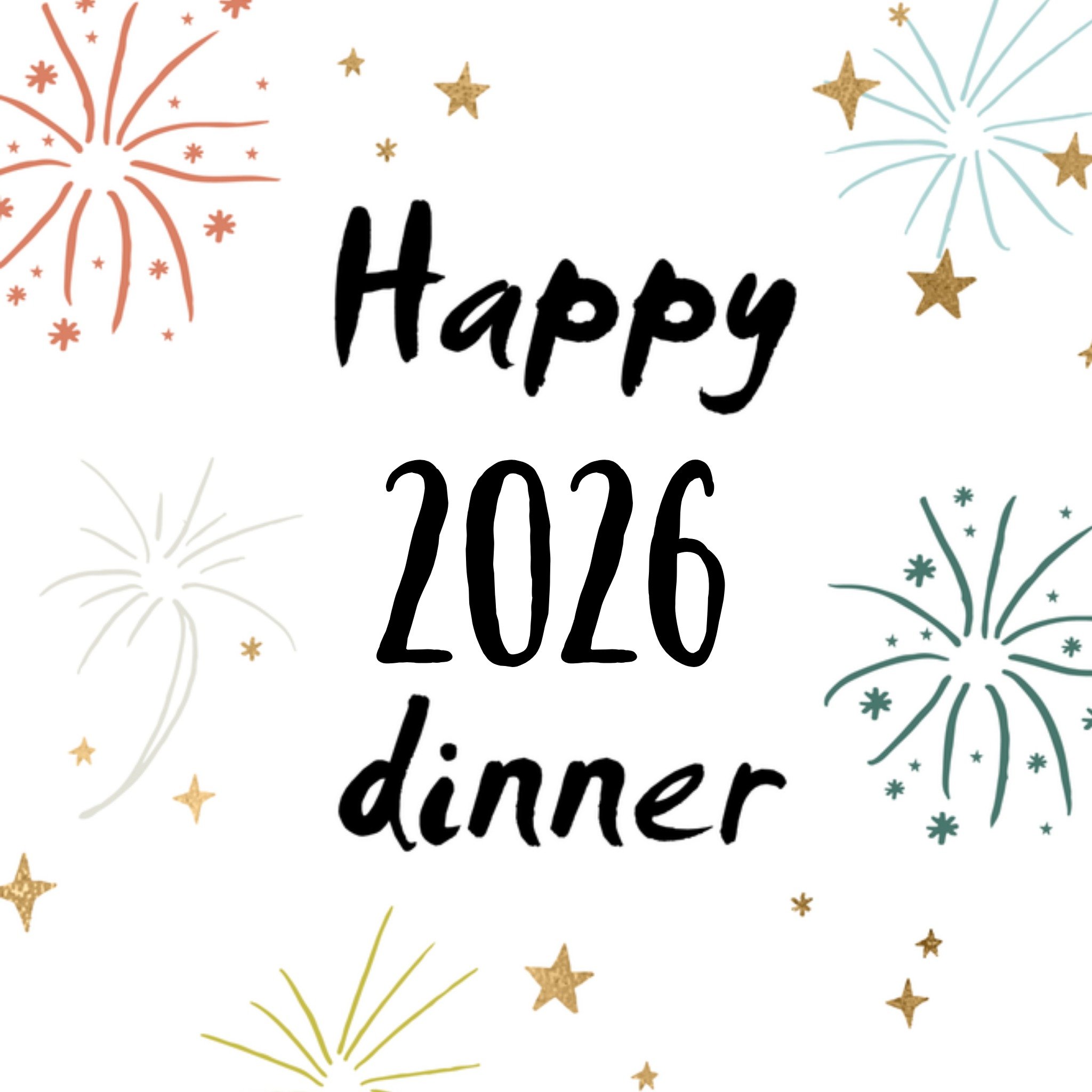 Greetz Uitnodiging nieuwjaarsfeest diner Vierkant