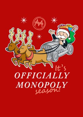 Monopoly Geïllustreerd Kerstman Met Rendieren Kaart