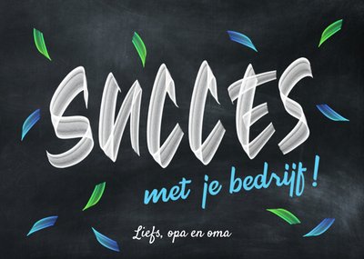 Succes Met Je Bedrijf Krijtbord Typografisch Kaart