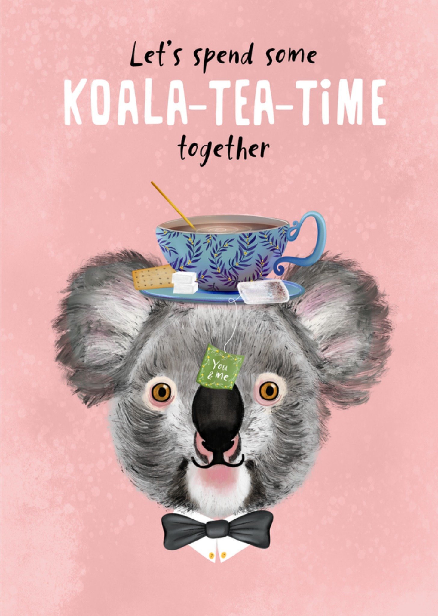 Patricia Hooning Denken aan kaart Koala-Tea-Time Kaart Fishuals