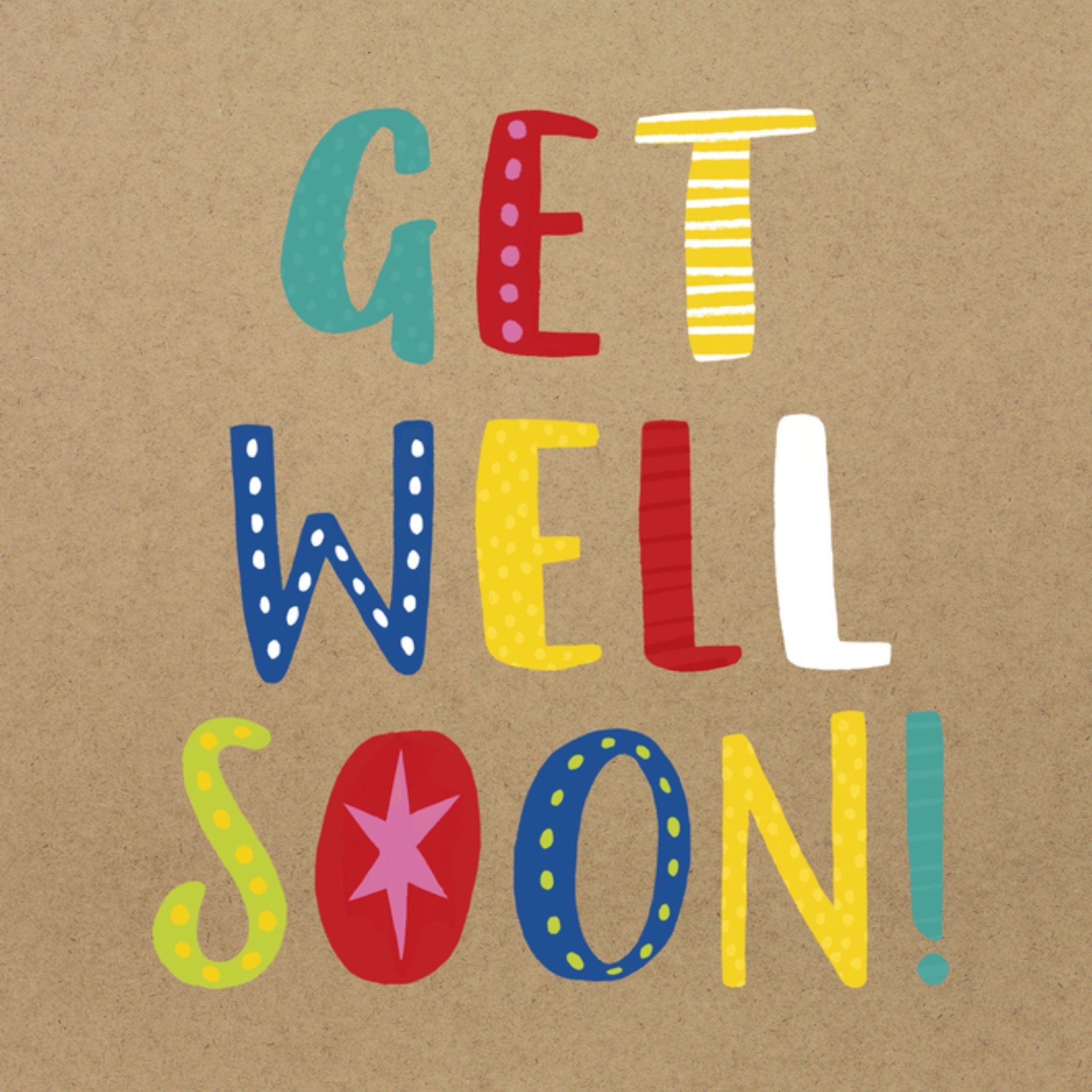 Beterschapskaart Get well soon Vierkante Kaart UK Greetings