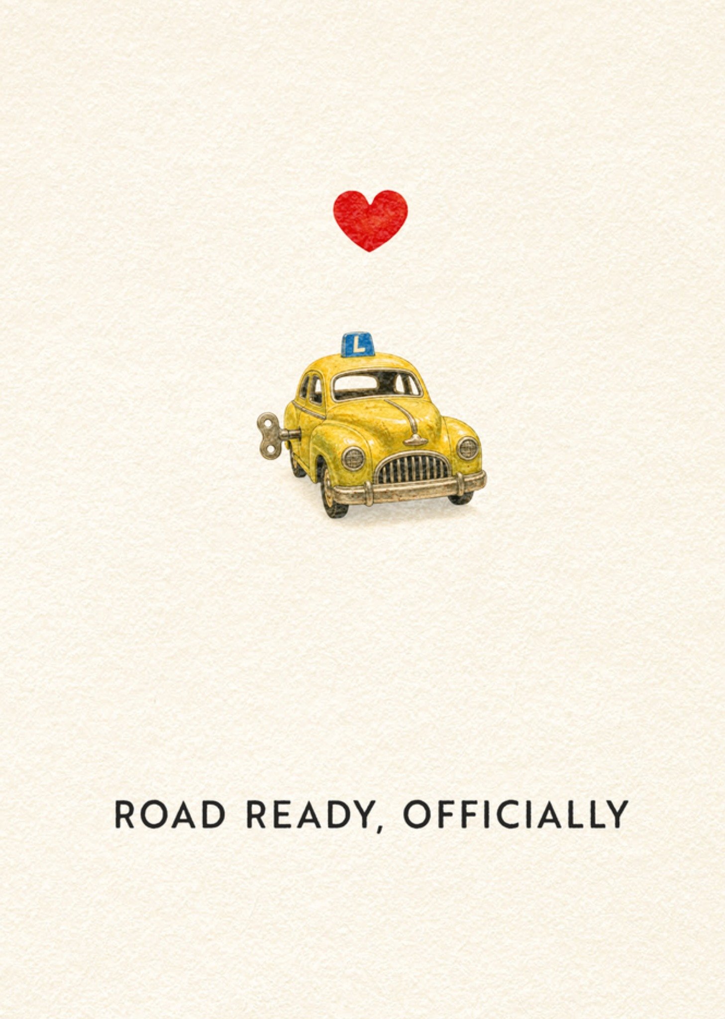 Bright Spot Rijbewijskaart Road Ready, Officially Vintage Auto Illustratie Greetz