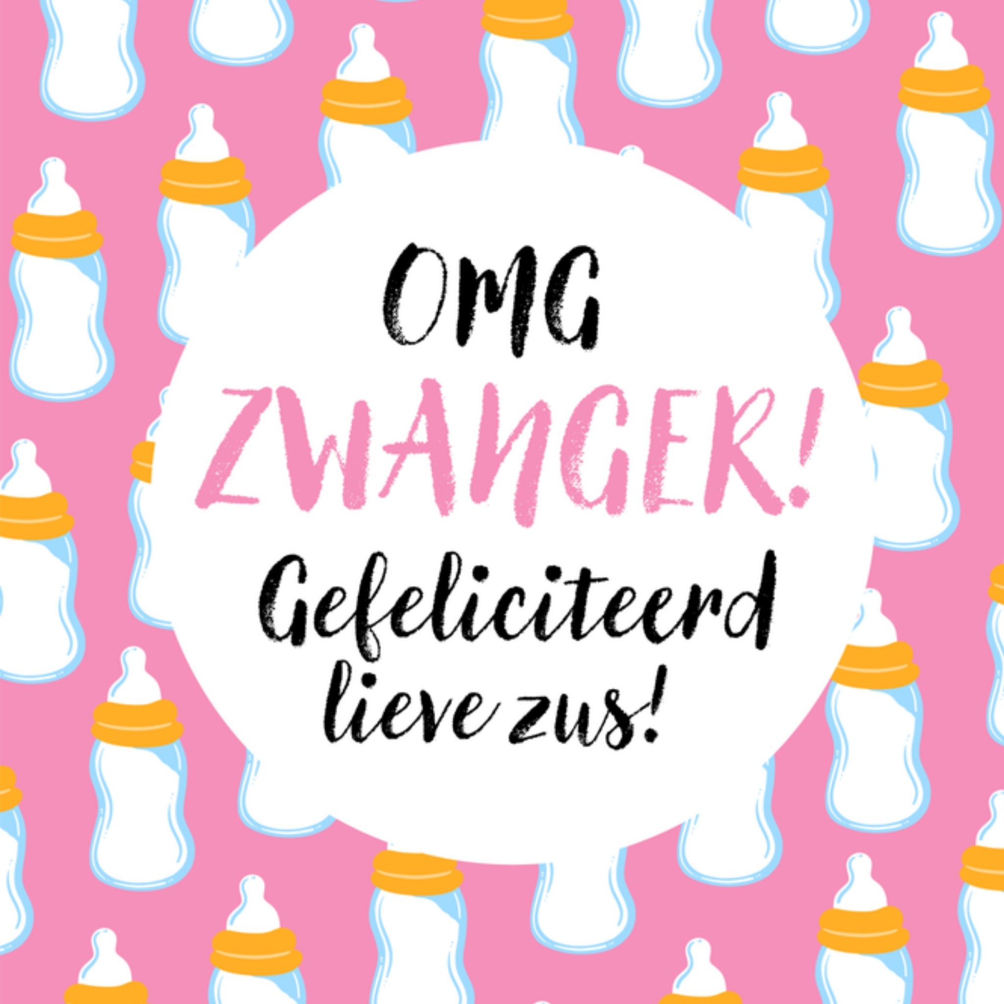 Greetz Zwangerschapskaart Omg zwanger! Vierkant