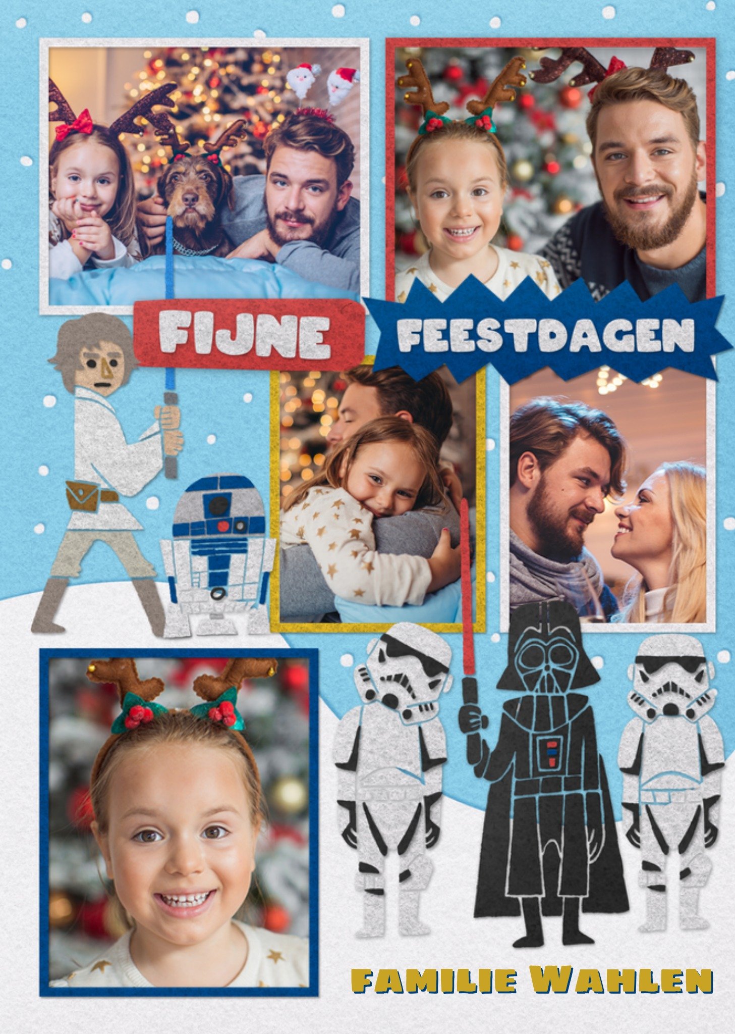 Kerstkaart Fijne Feestdagen Met fotos Star Wars