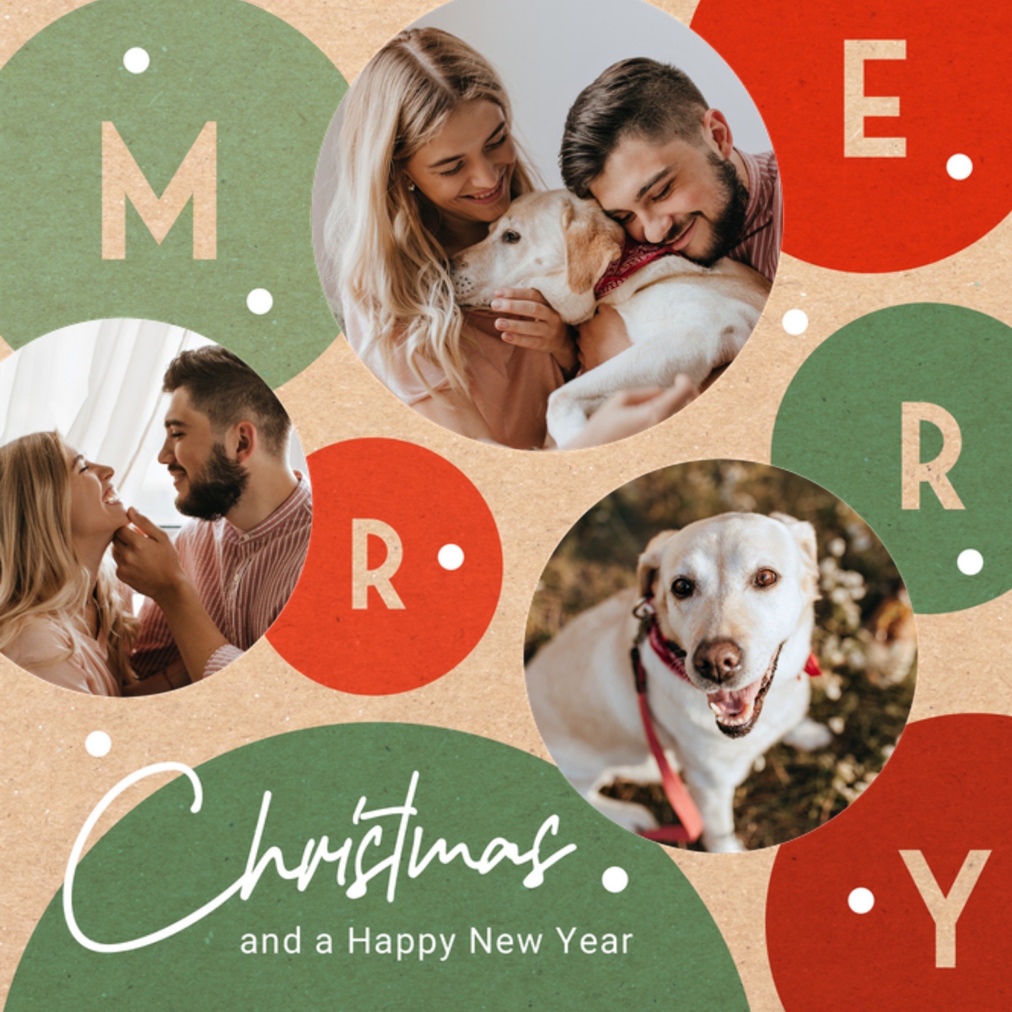 Kerstkaart Foto collage rood groen Luckz
